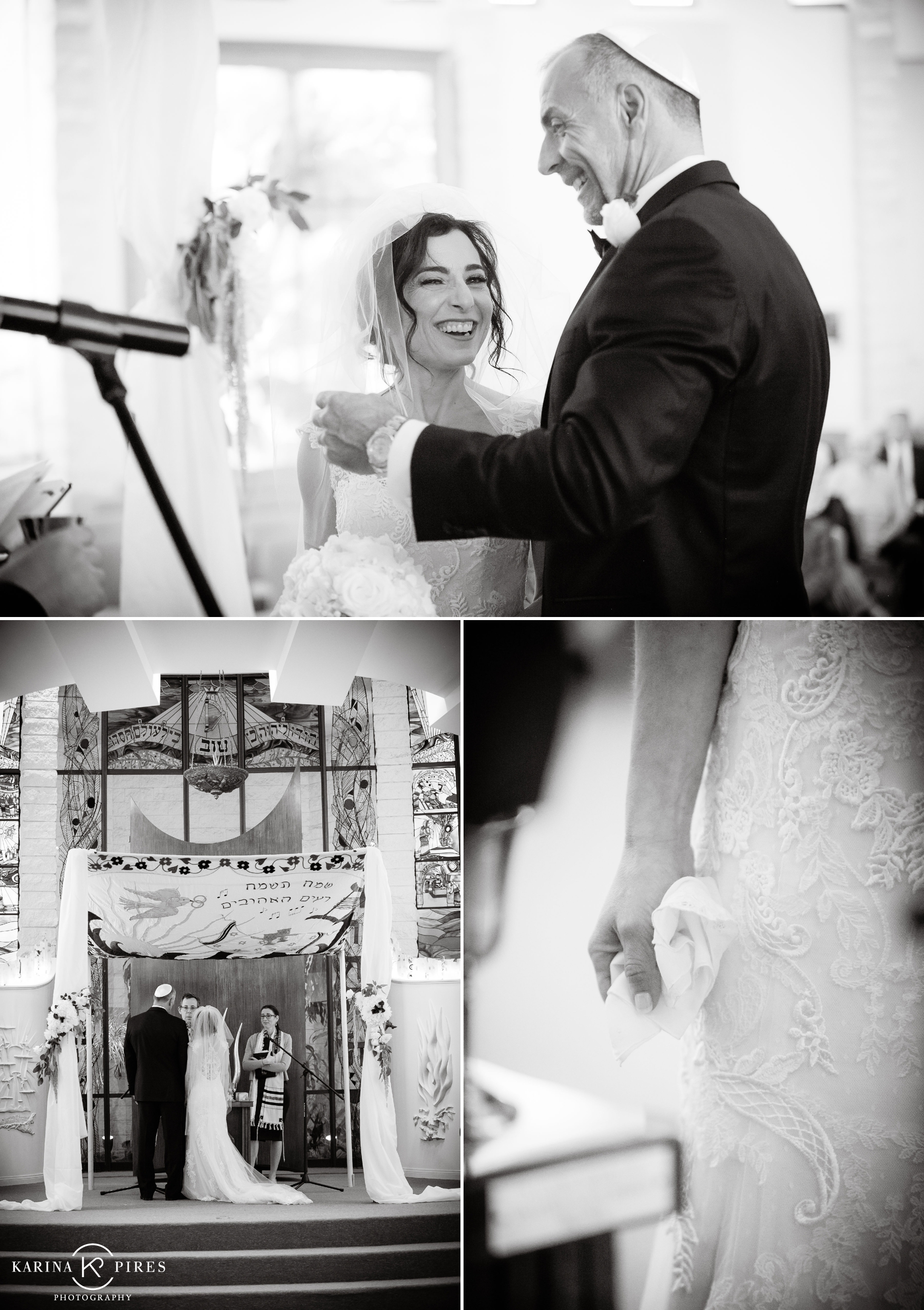 Traditional Jewish Wedding Ceremony at Congregation Ner Tamid – Karina Pires Photography