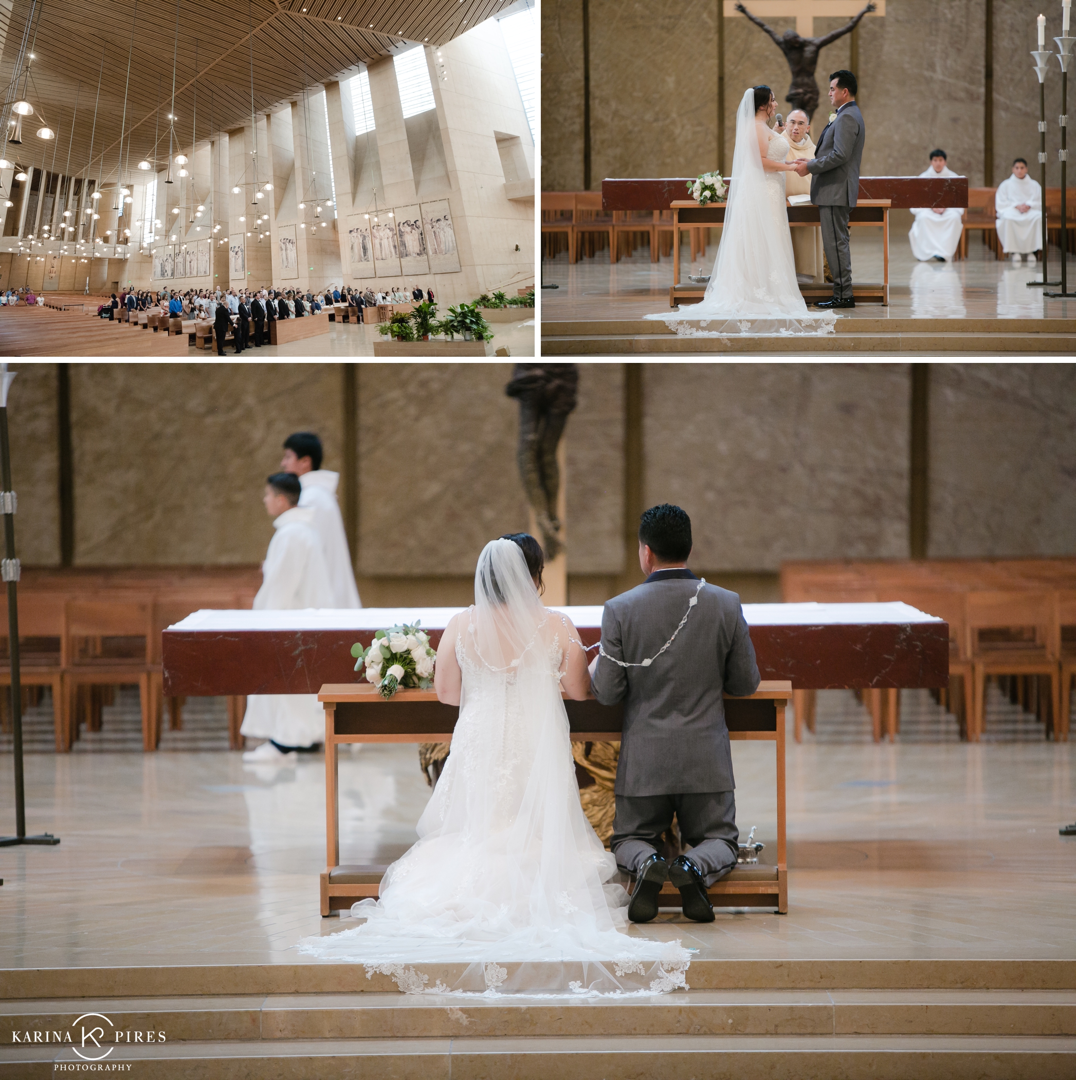 Jennifer and Ronaldo’s wedding ceremony at the Cathedral of Our Lady of the Angels