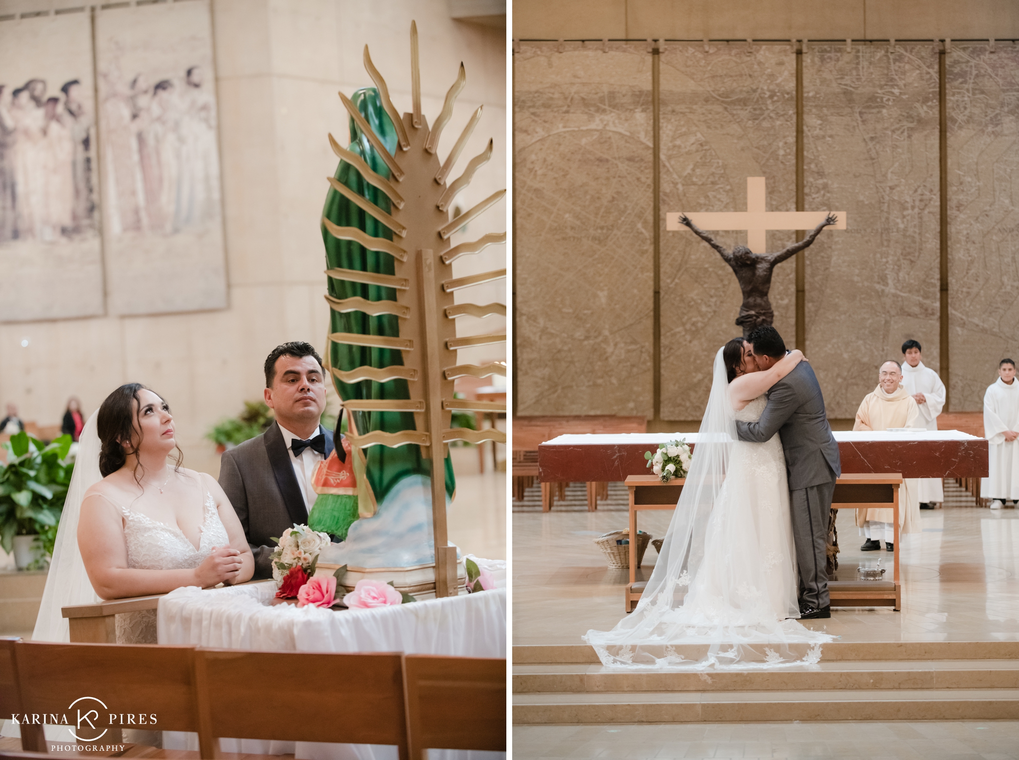 Jennifer and Ronaldo’s wedding ceremony at the Cathedral of Our Lady of the Angels