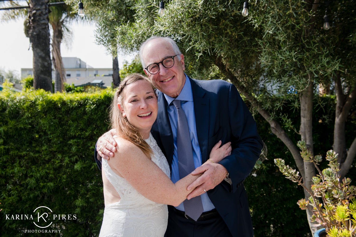 Father and daughter first look - Santa Monica wedding photographer