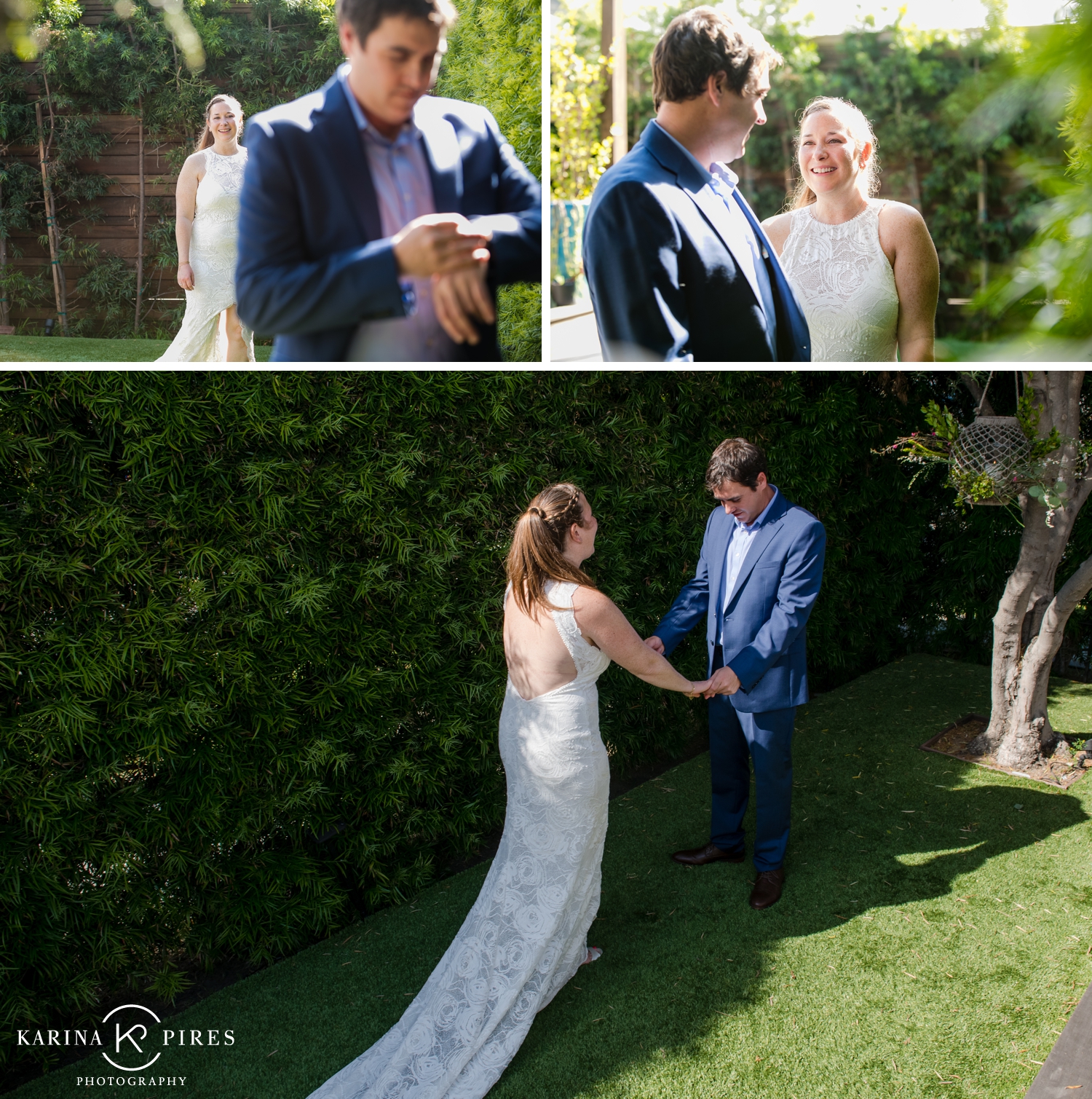 First look - Lindsay and Kyle’s Backyard Wedding in Santa Monica