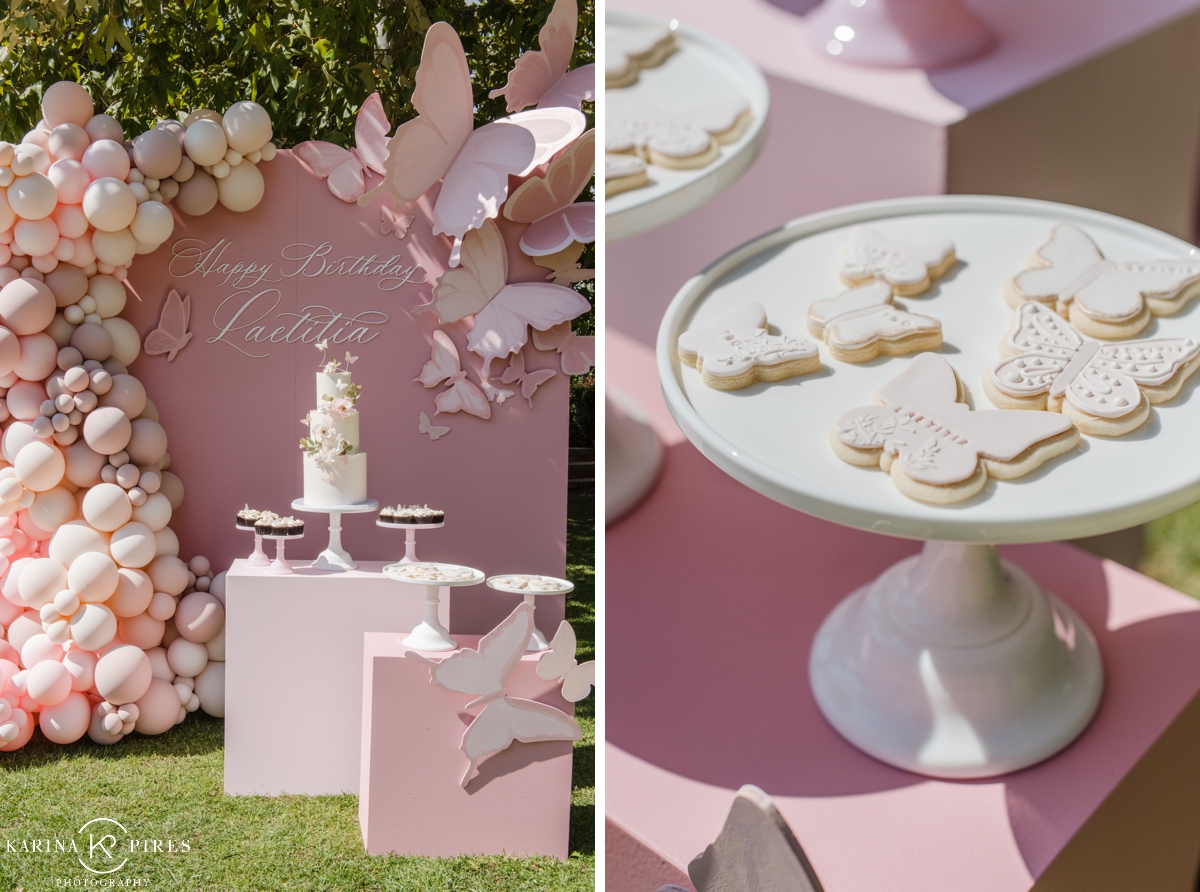 Blush and lavender butterfly second birthday party
