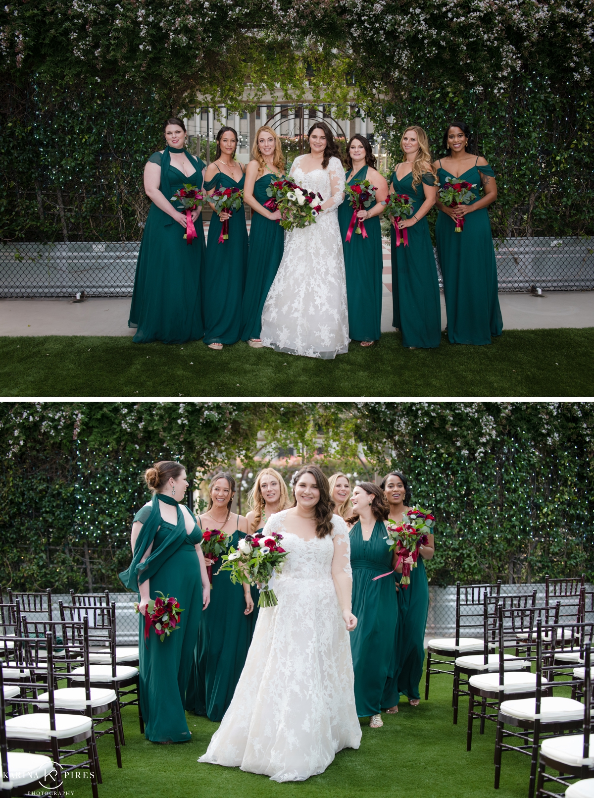 Emerald green bridesmaids dresses