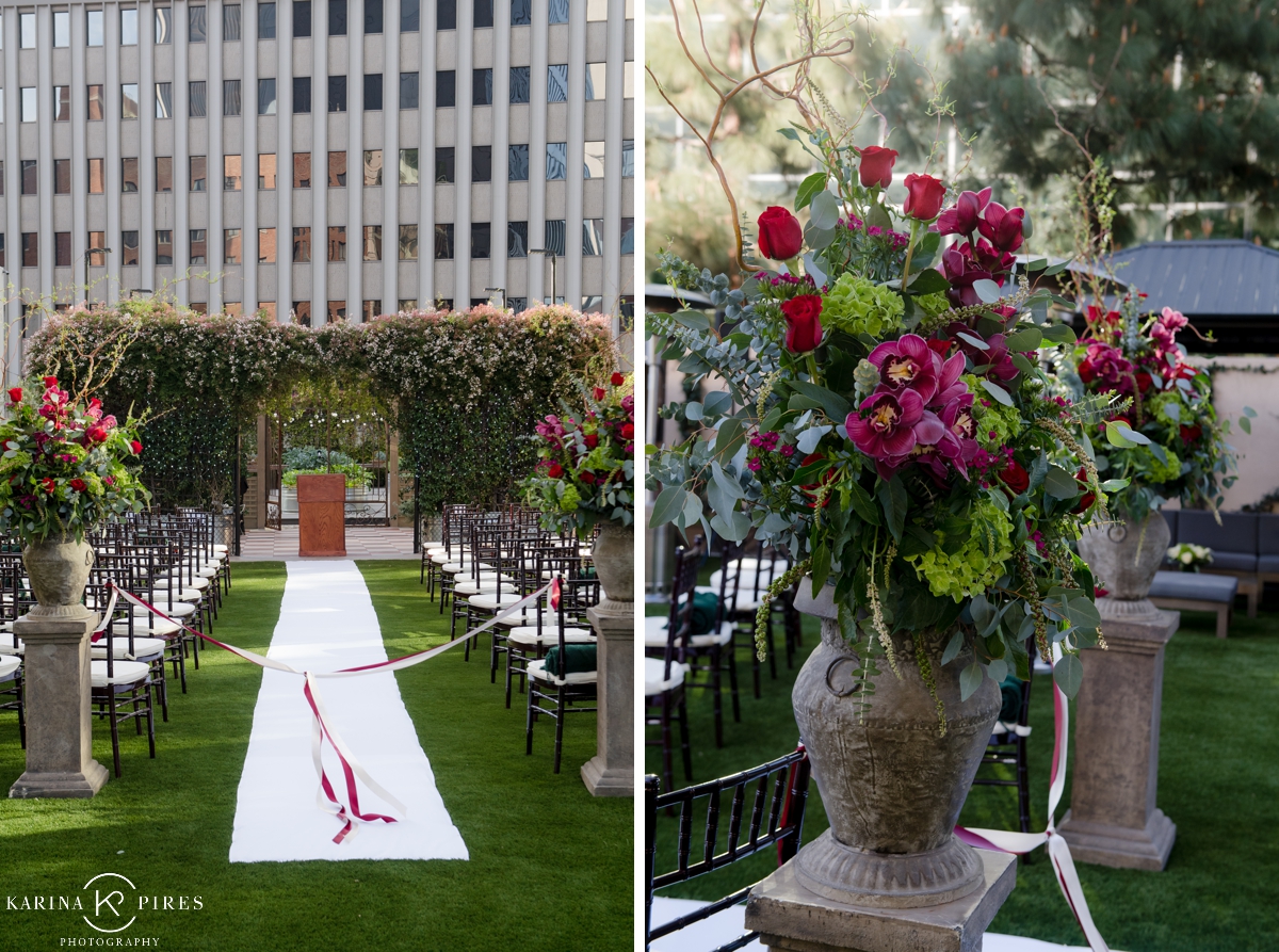 Wedding ceremony on the terrace at Johnathan Club LA