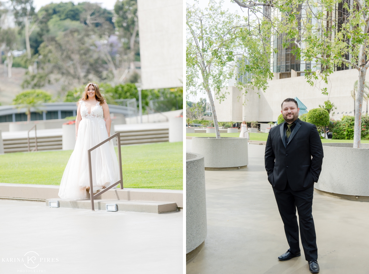 Couples first look in Downtown Los Angeles