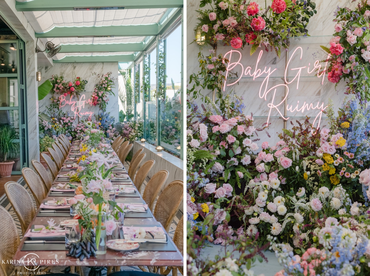 Floral baby shower at Gucci Osteria Beverly Hills