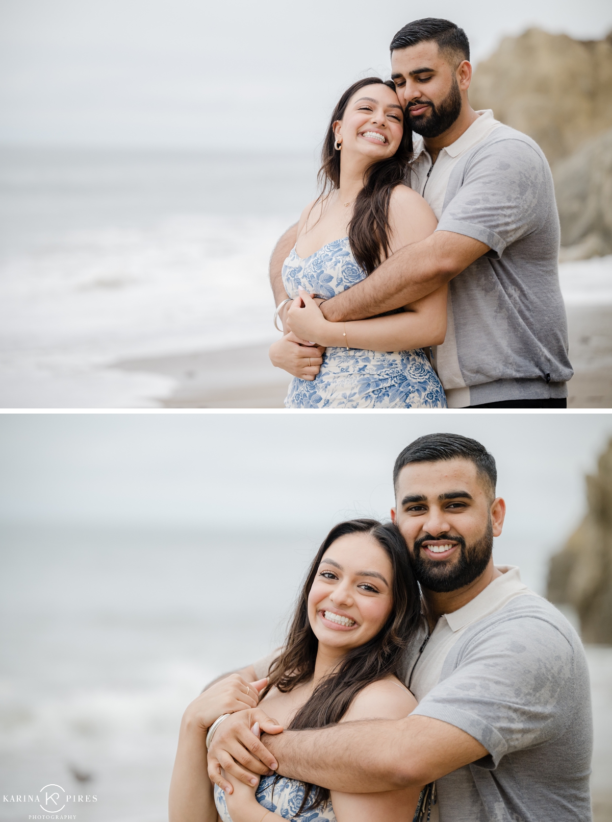 Couples photo session on El Matador Beach in Malibu