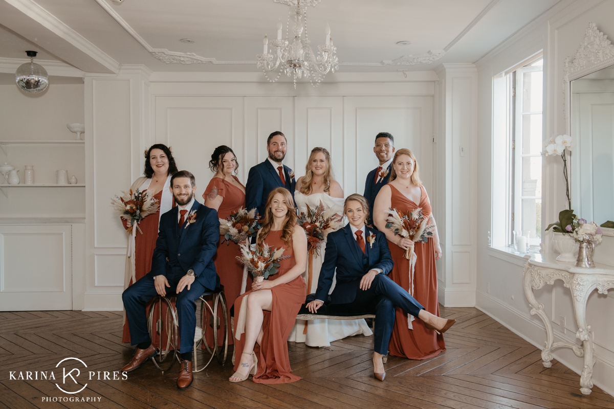 Bridal party portraits at The Culver Hotel