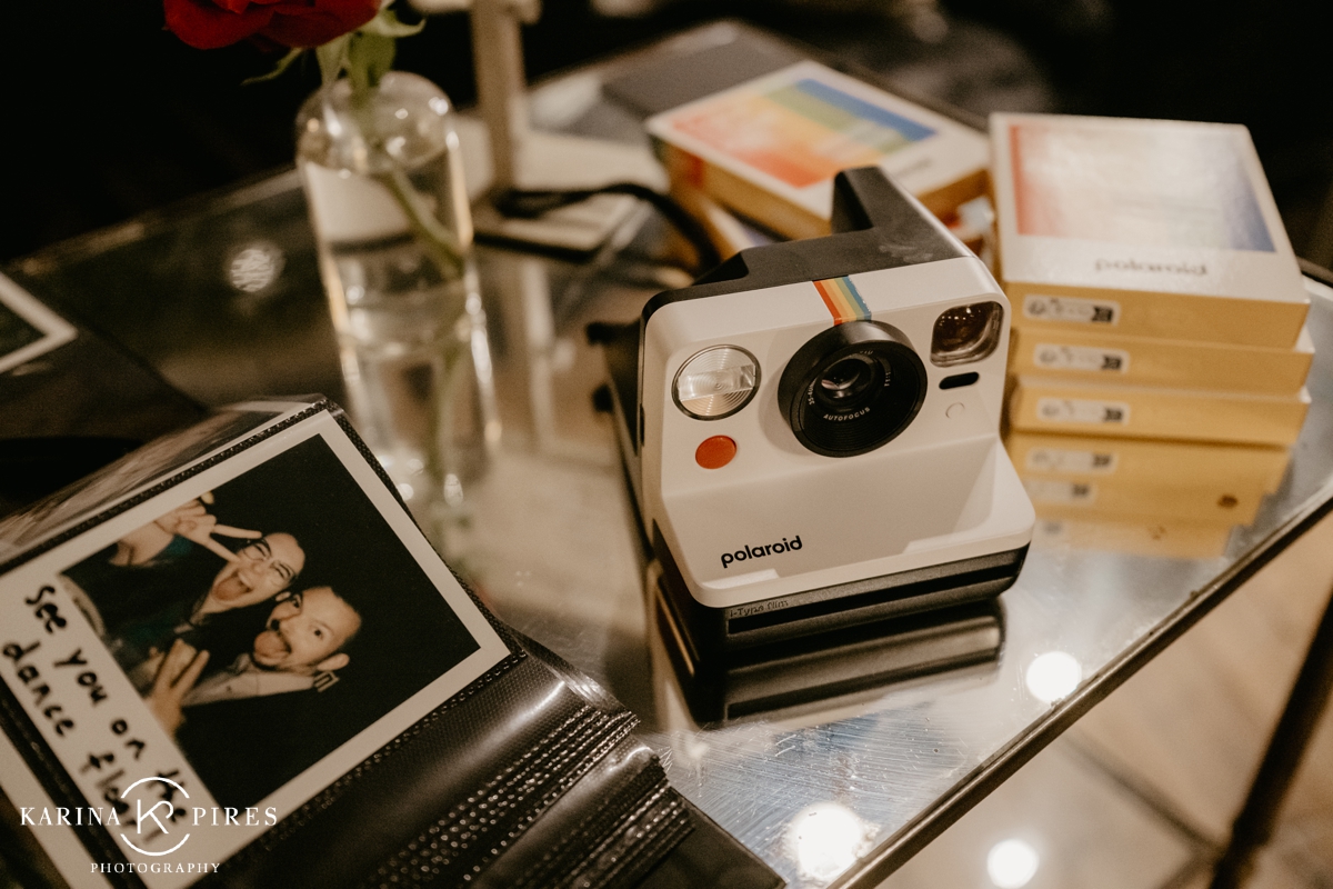 Polaroid guestbook at a Culver City wedding