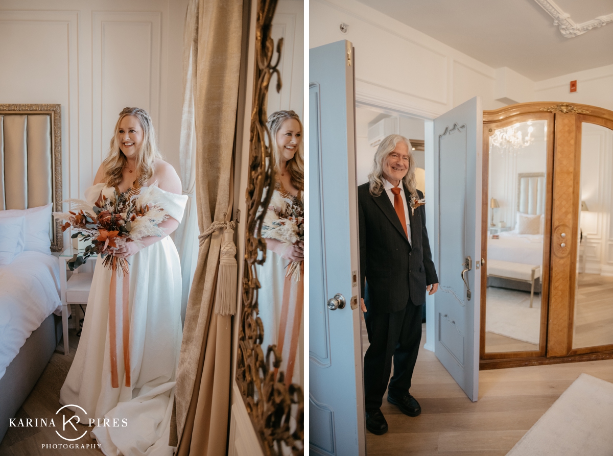Father-daughter first look at a Culver City wedding