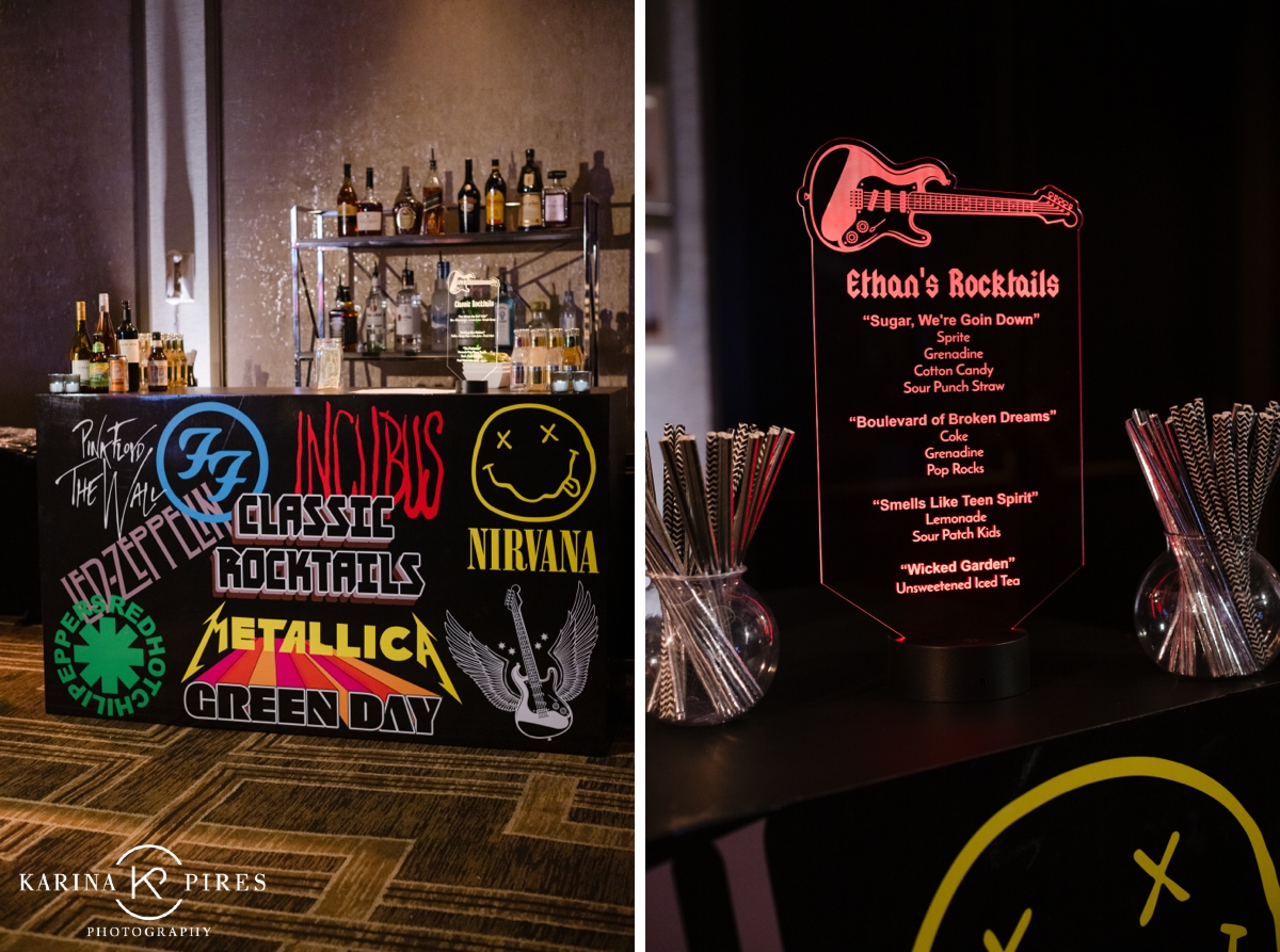 Rock n' roll-themed Bar Mitzvah celebration at the Garland Hotel