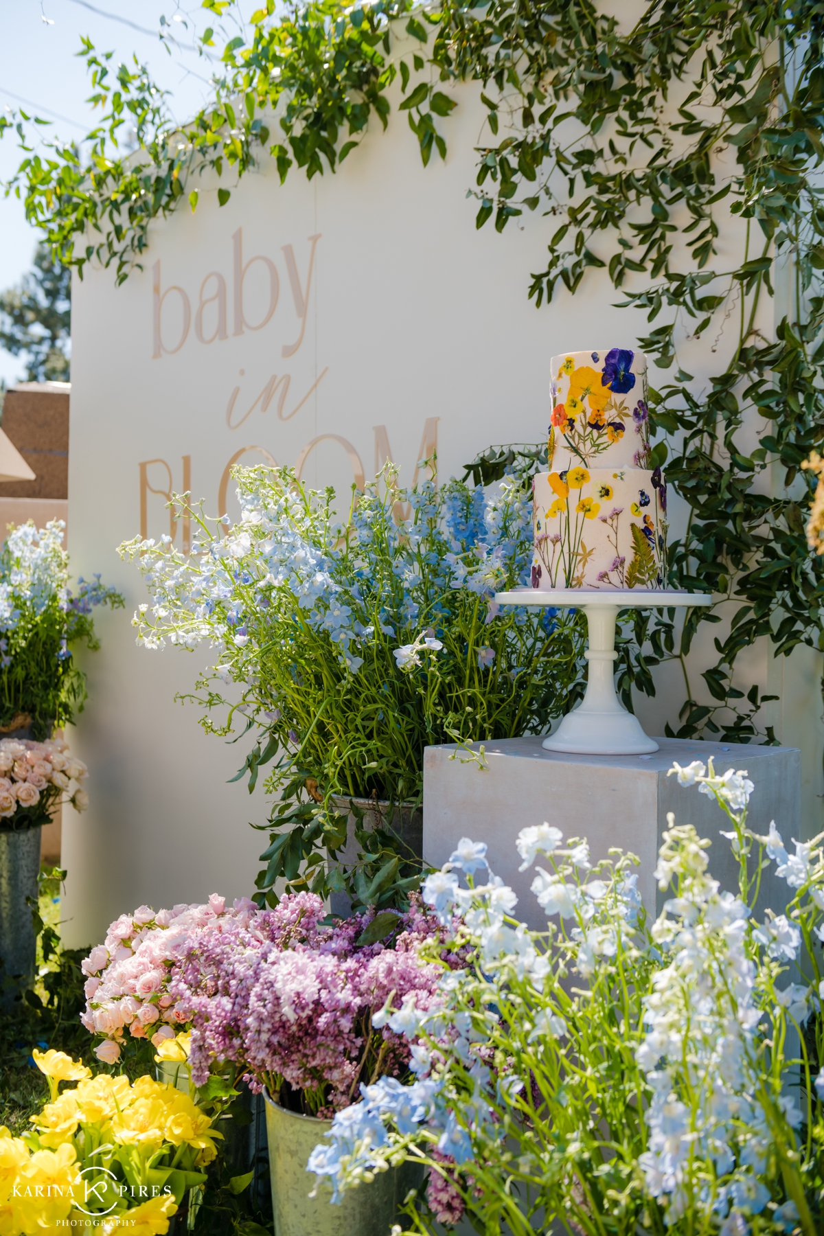 Garden-inspired backyard baby shower and gender reveal party in SoCal