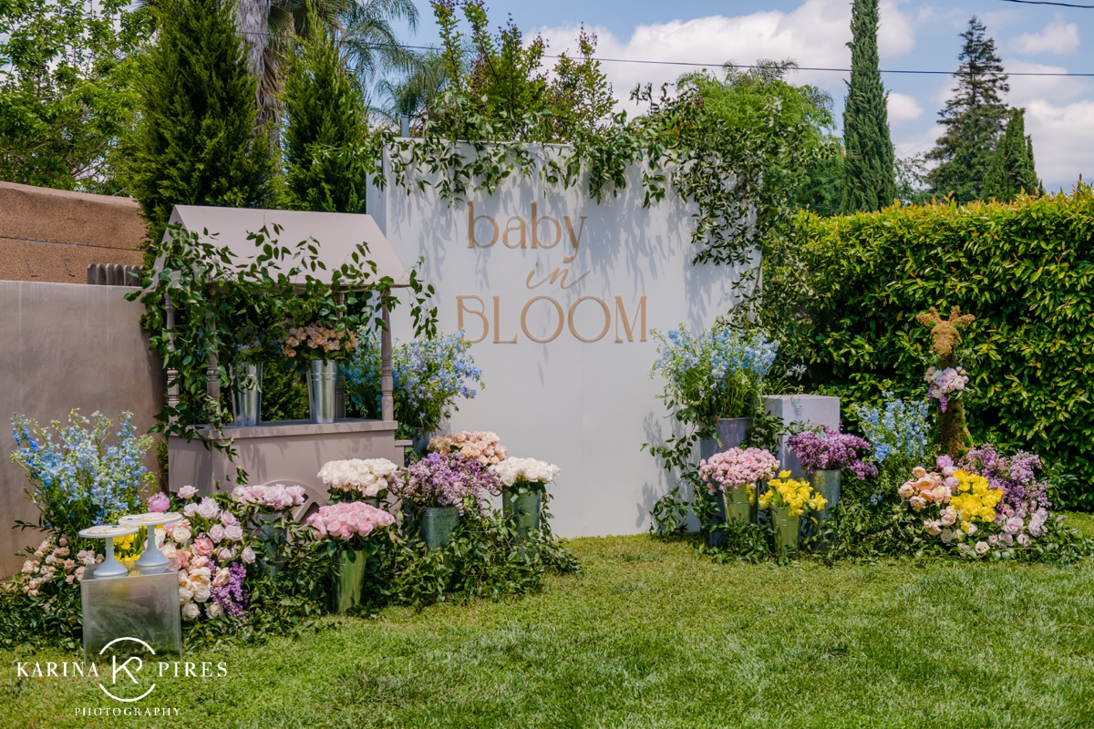 Garden-inspired backyard baby shower and gender reveal party in SoCal