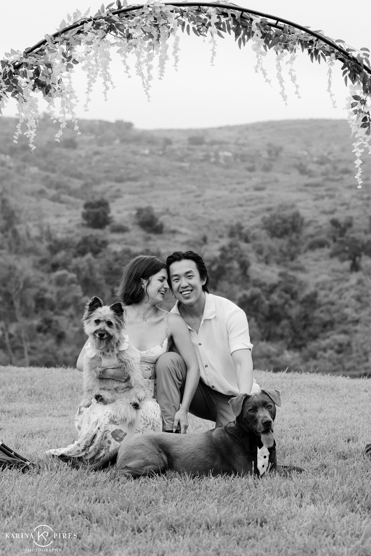 Black and white engagement photography