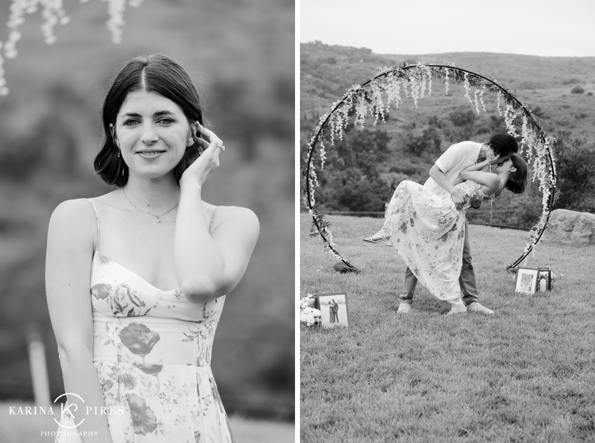 Black and white engagement photography