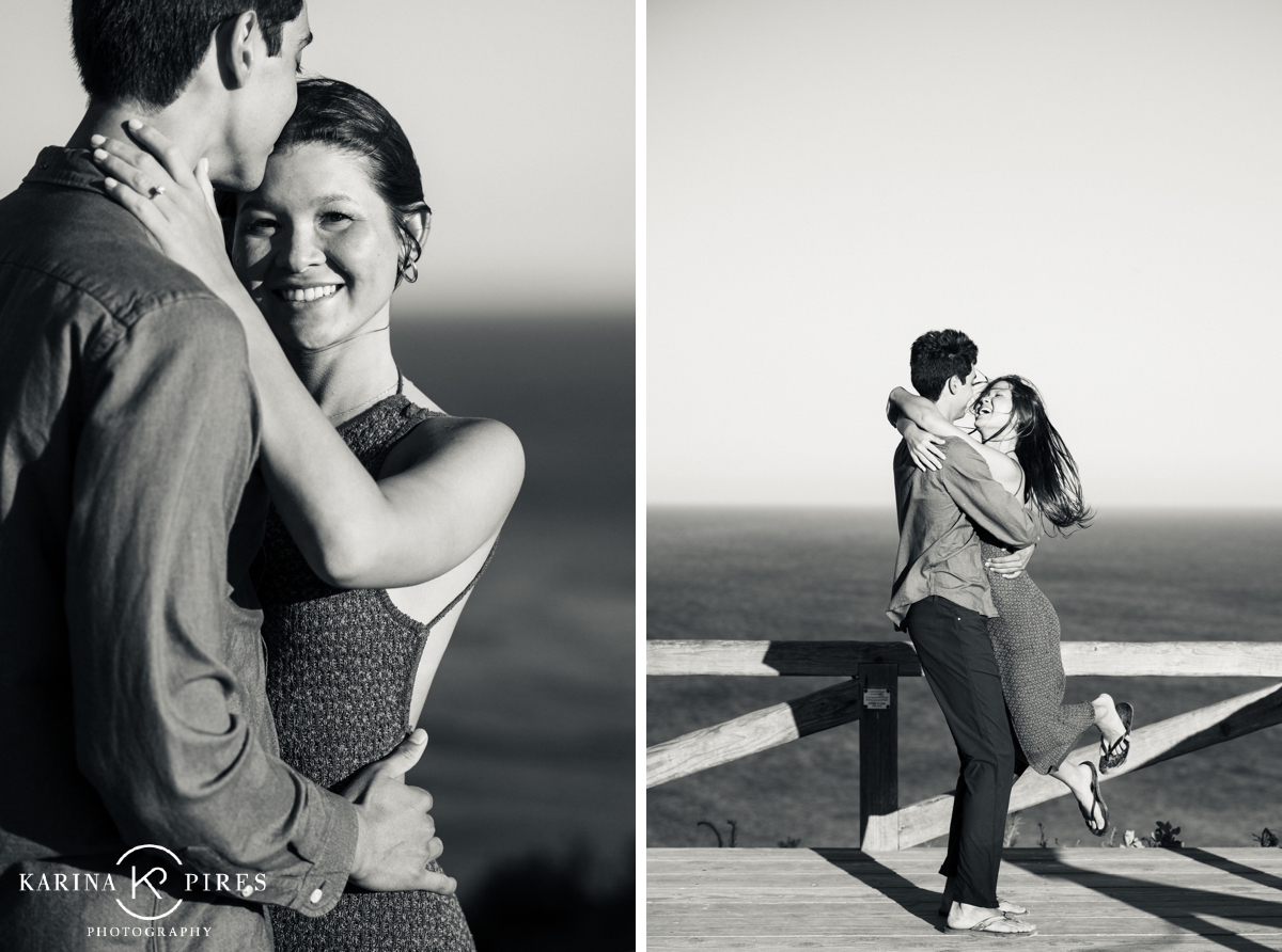 Black and white engagement photos