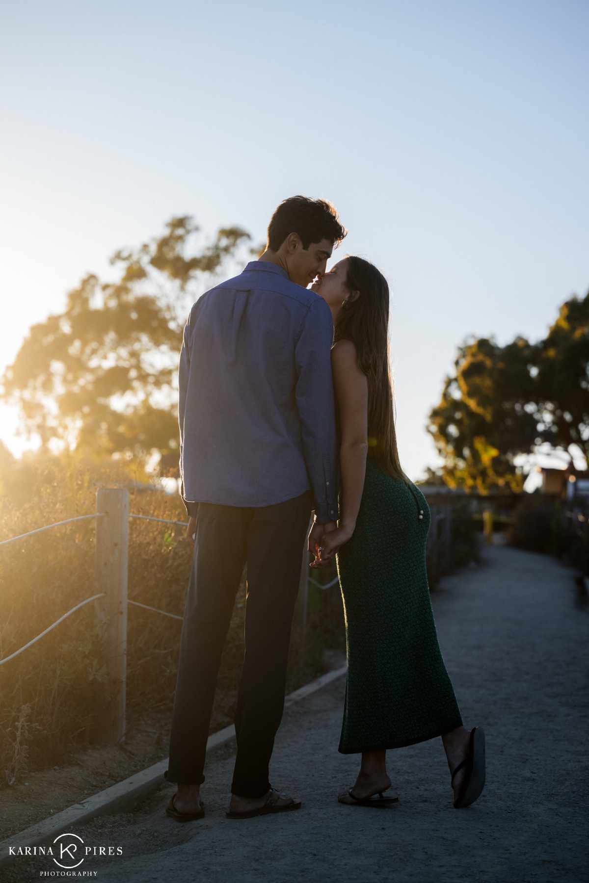 Sunset engagement photos at the beach