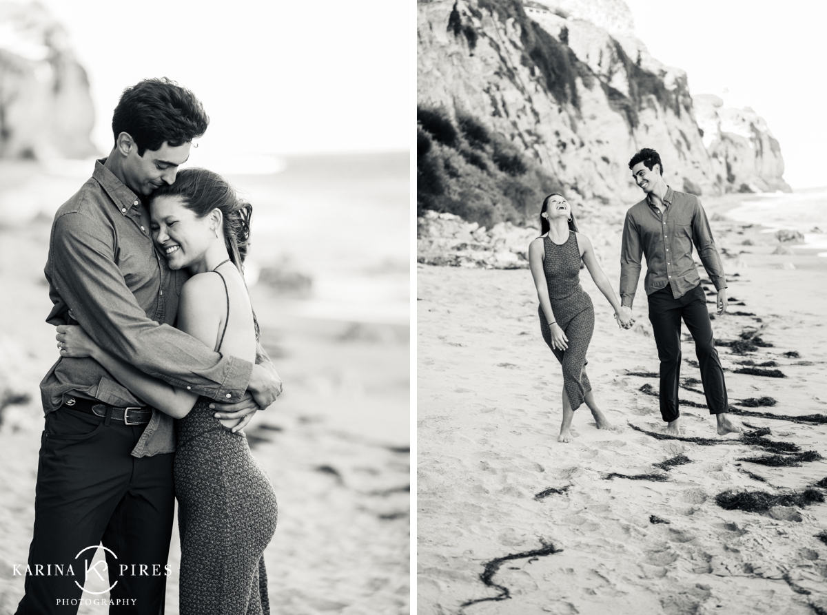 Black and white engagement photos