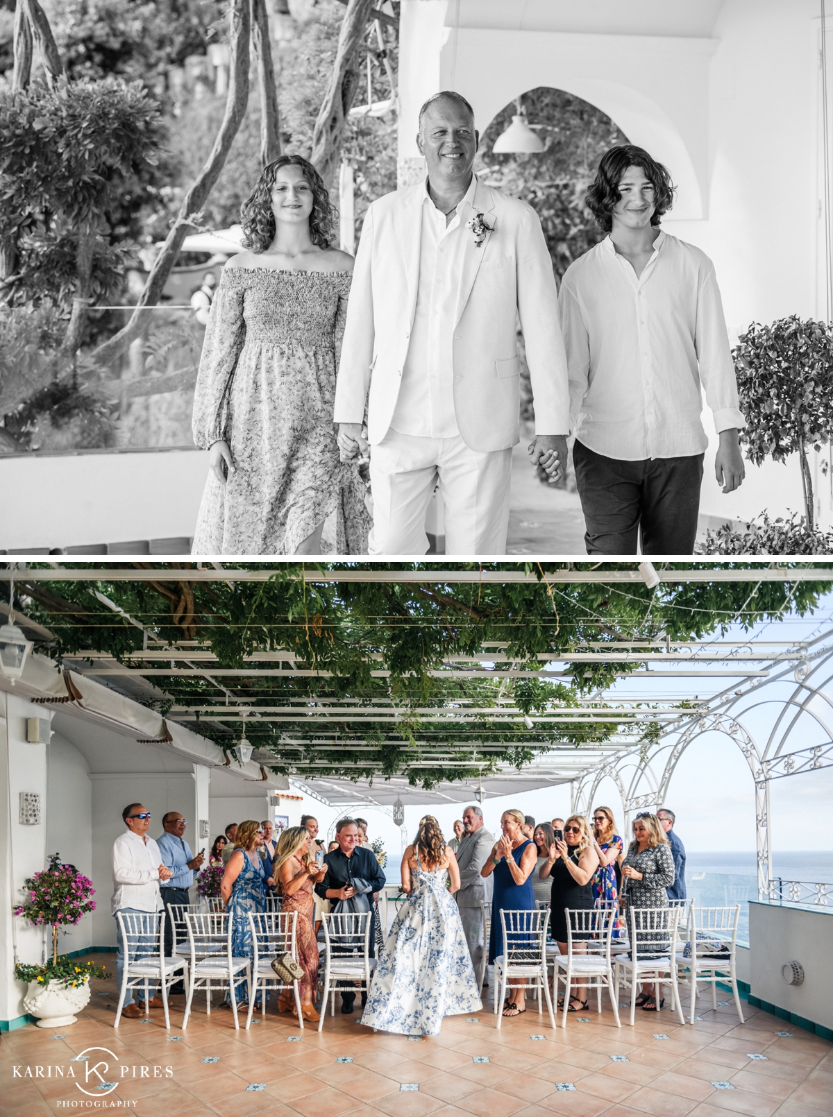 Outdoor wedding ceremony at Grand Hotel Tritone