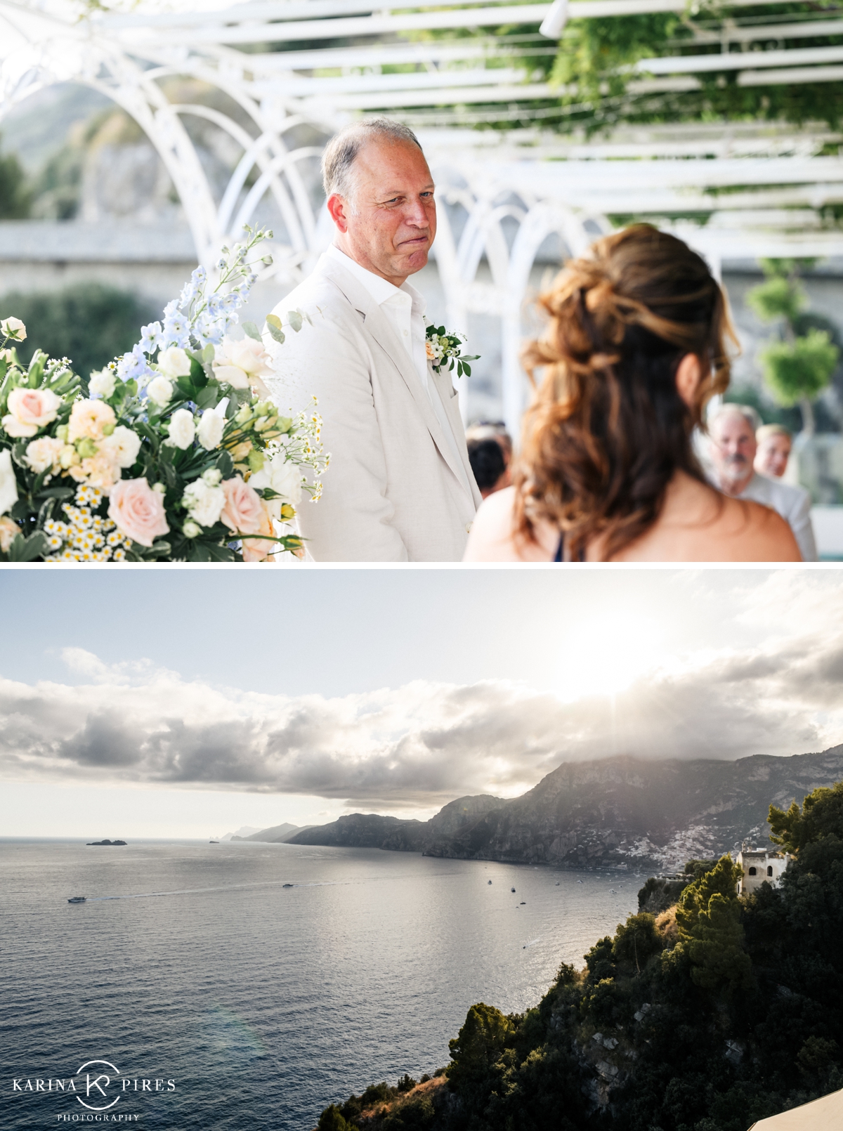 Outdoor wedding ceremony at Grand Hotel Tritone