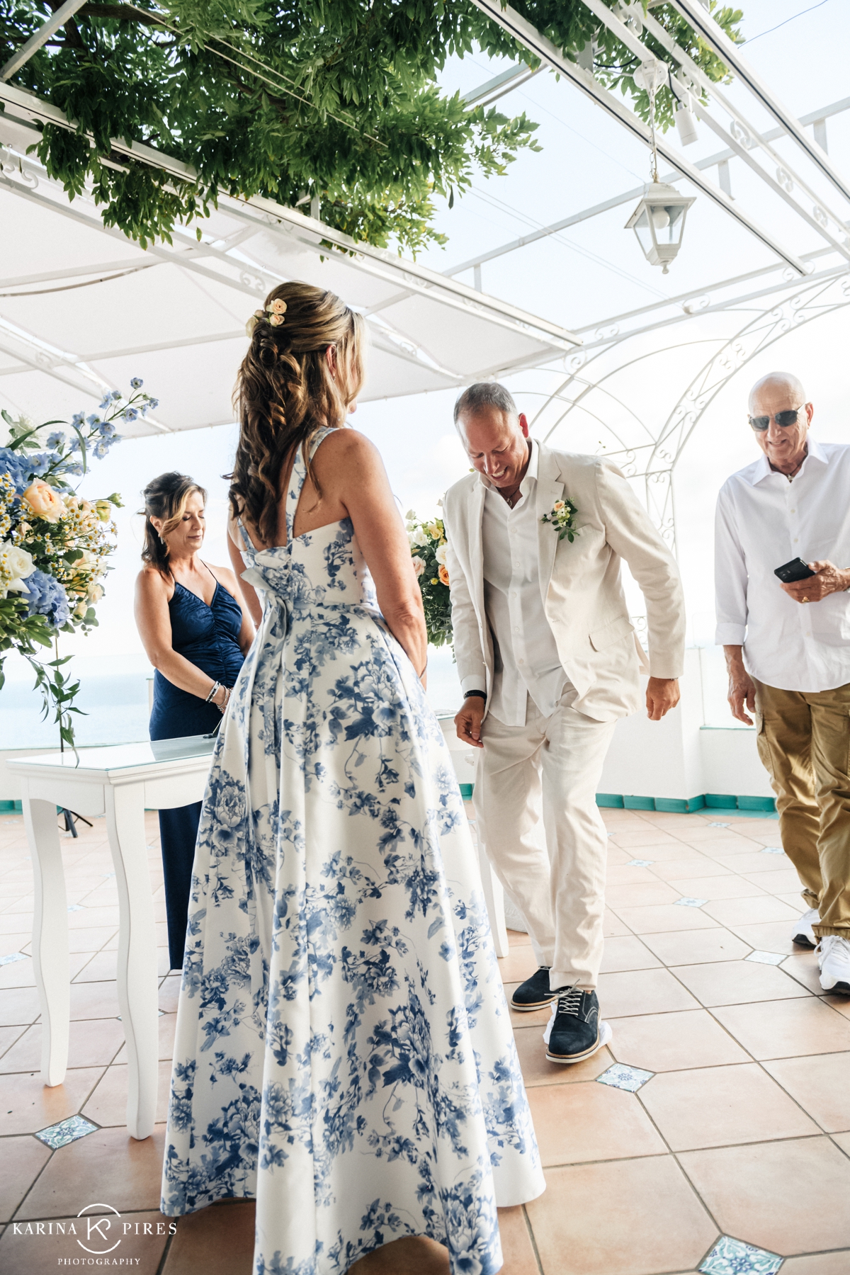 groom stomping the glass at Grand Hotel Tritone wedding