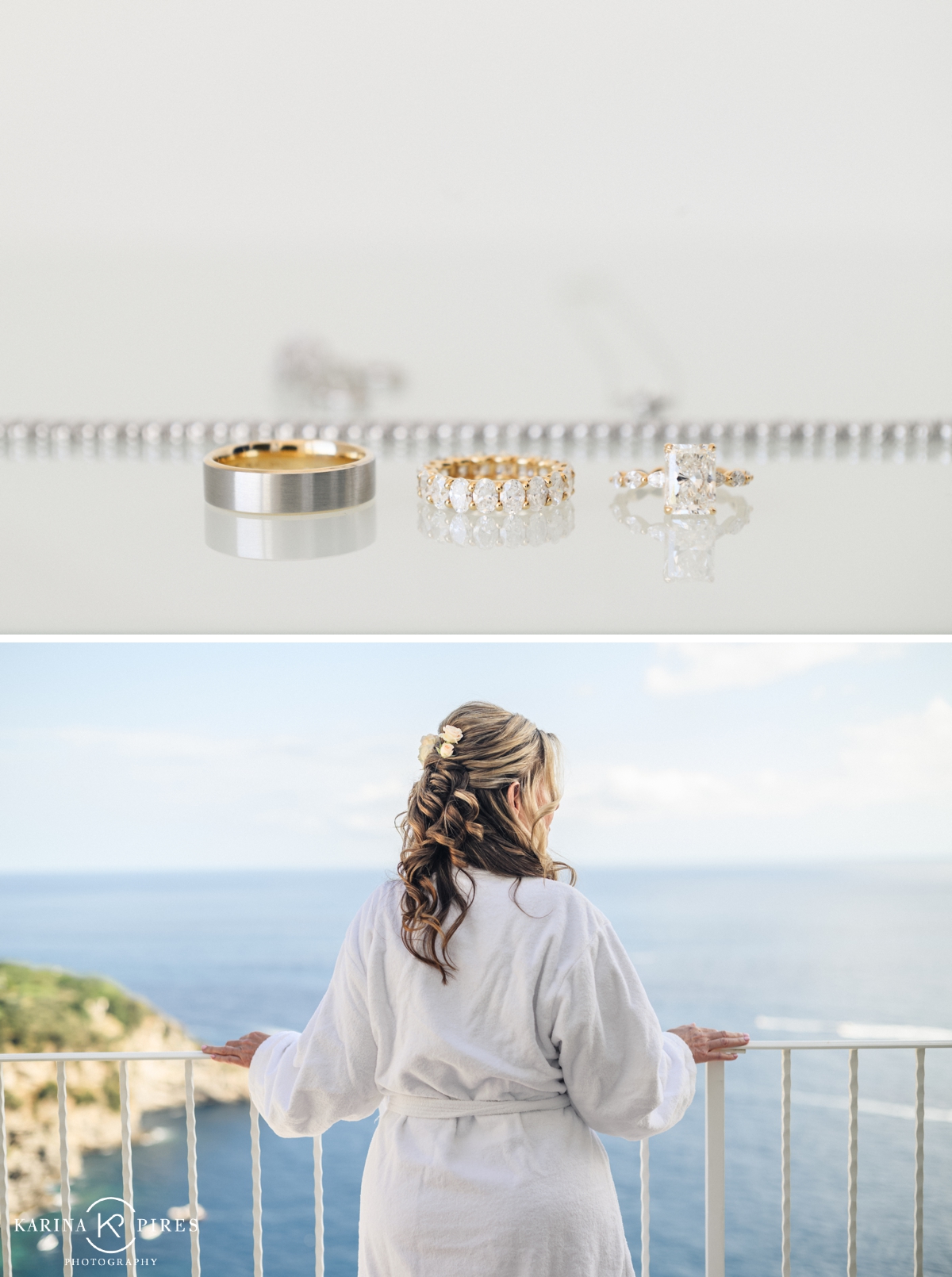 Bride getting ready for her wedding at Grand Hotel Tritone