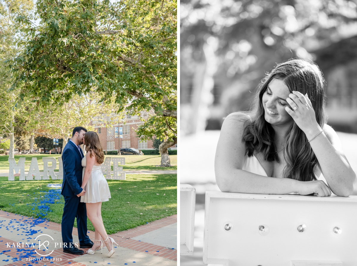 Post proposal pictures on the UCLA campus