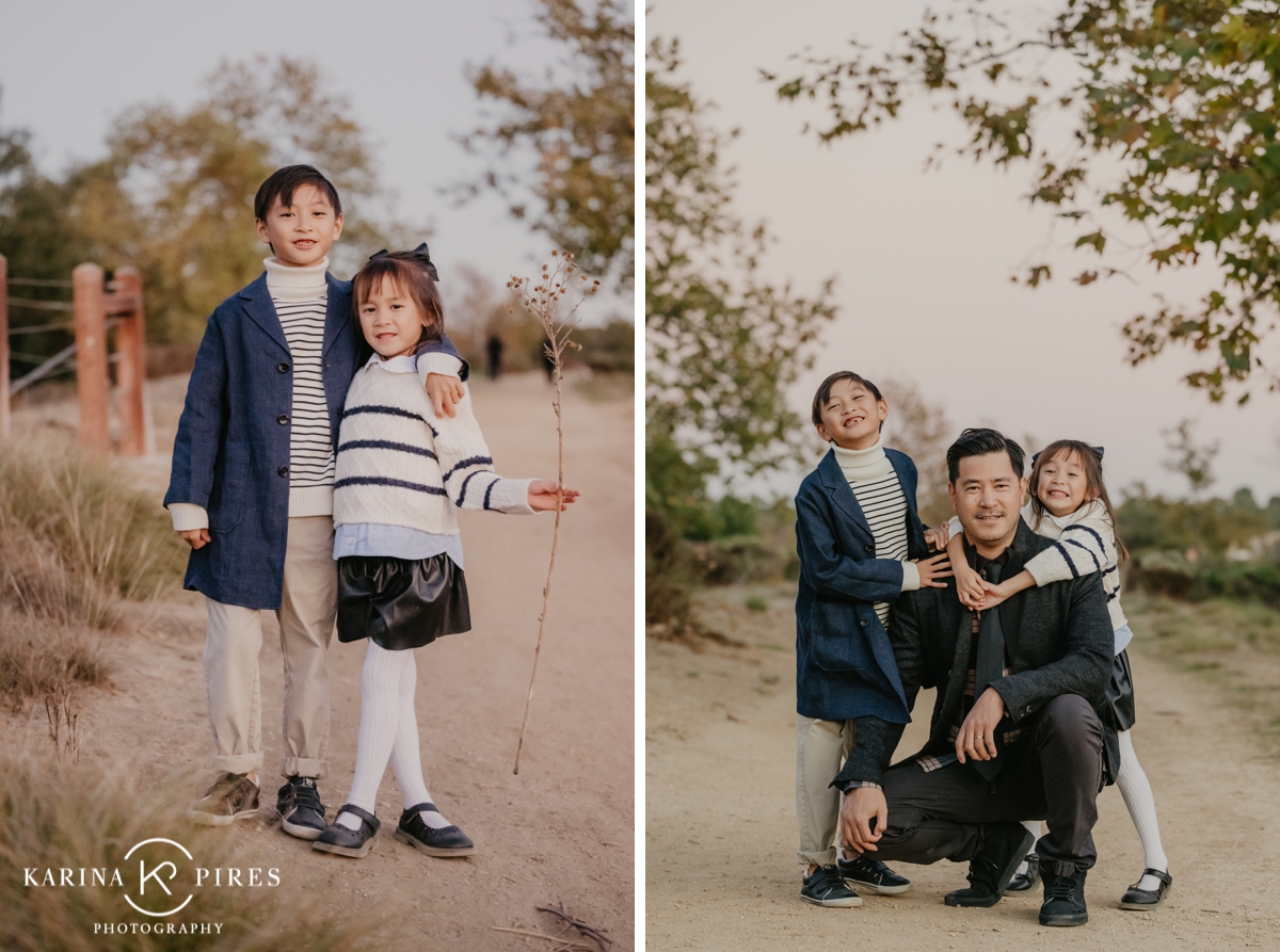 Parents posing together during an outdoor family session