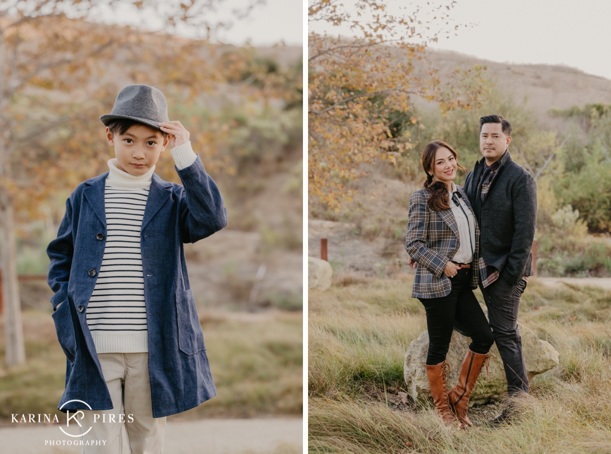 Fall family session outdoors at a park in Irvine, California 