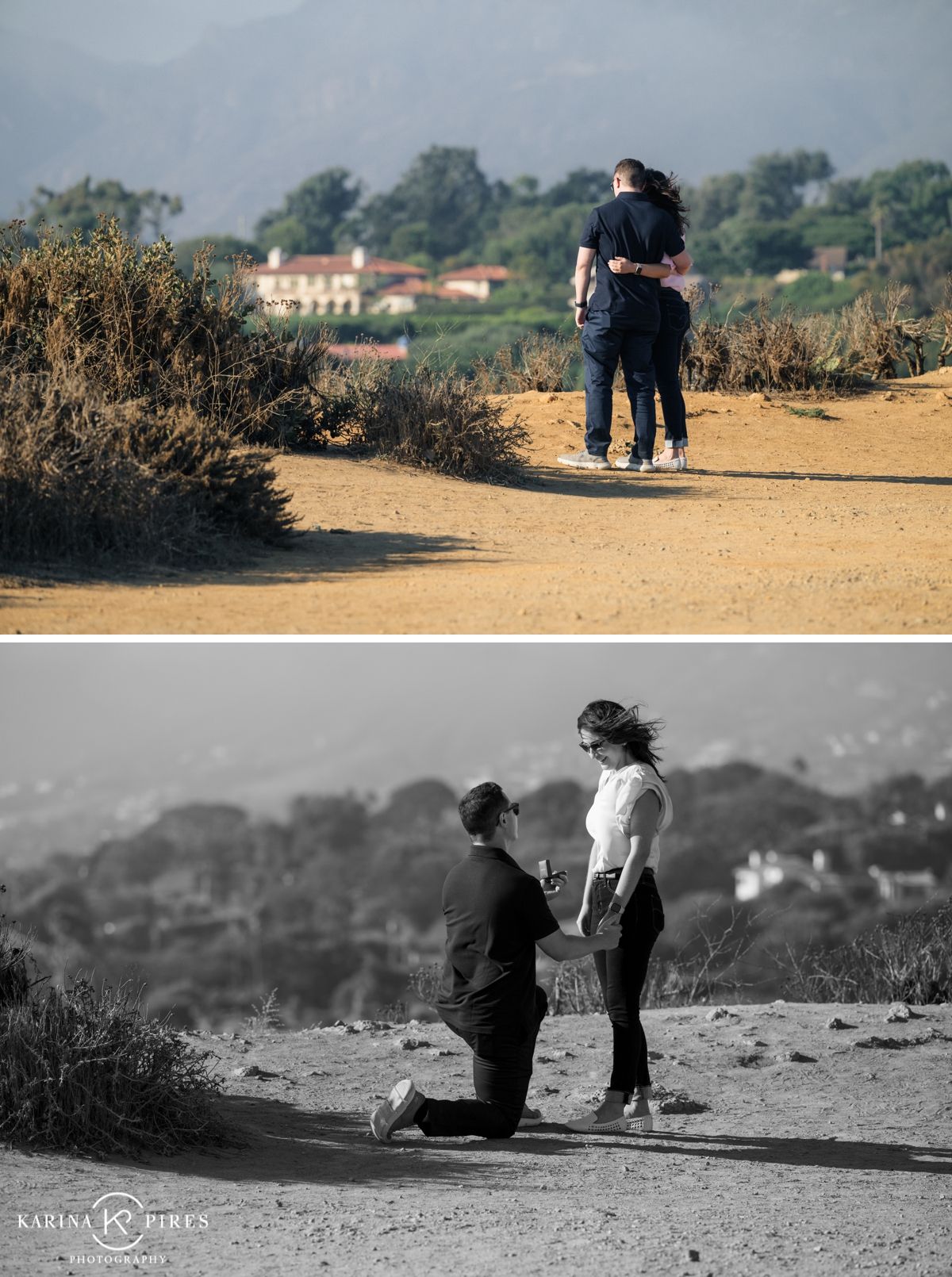 Surprise proposal at Point Dume in Malibu