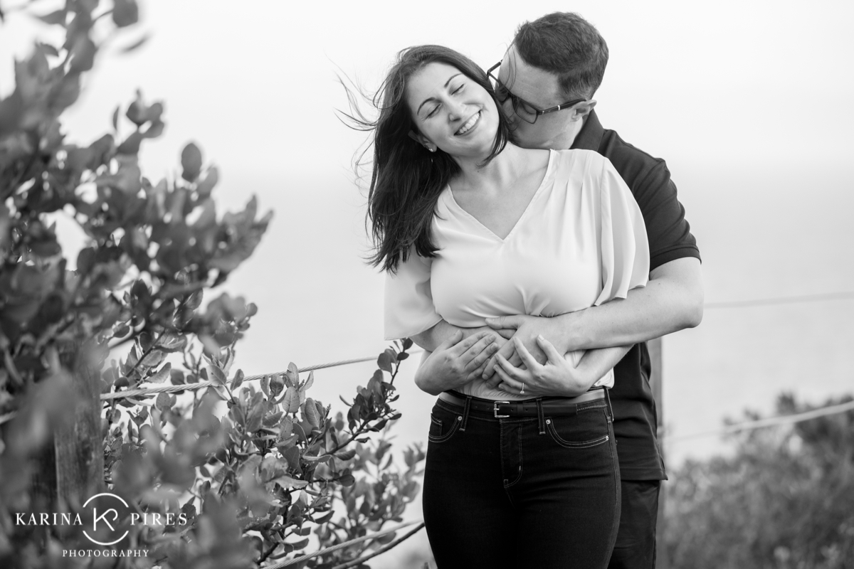 Proposal pictures overlooking the Pacific Ocean in Malibu