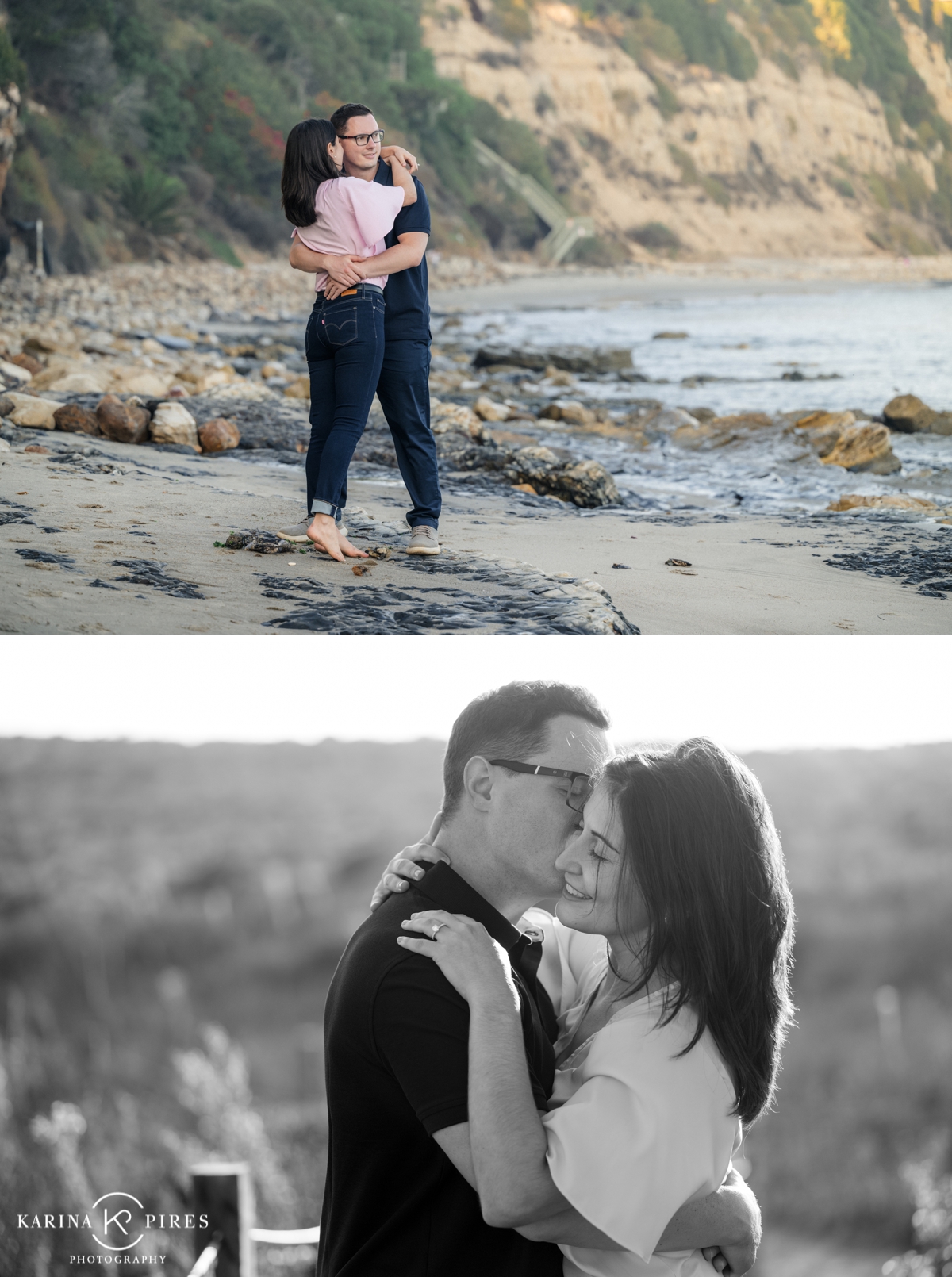 Surprise proposal at Point Dume in Malibu