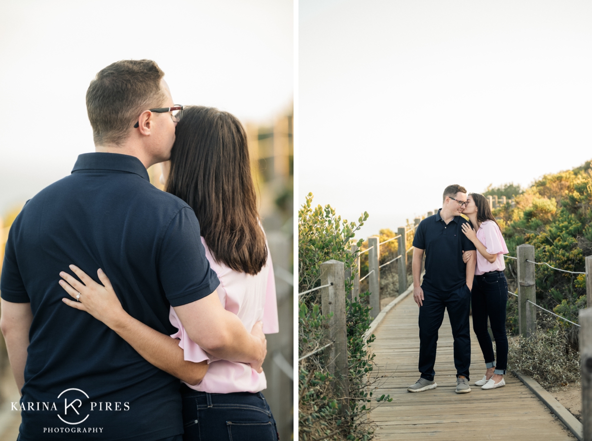 Proposal pictures overlooking the Pacific Ocean in Malibu