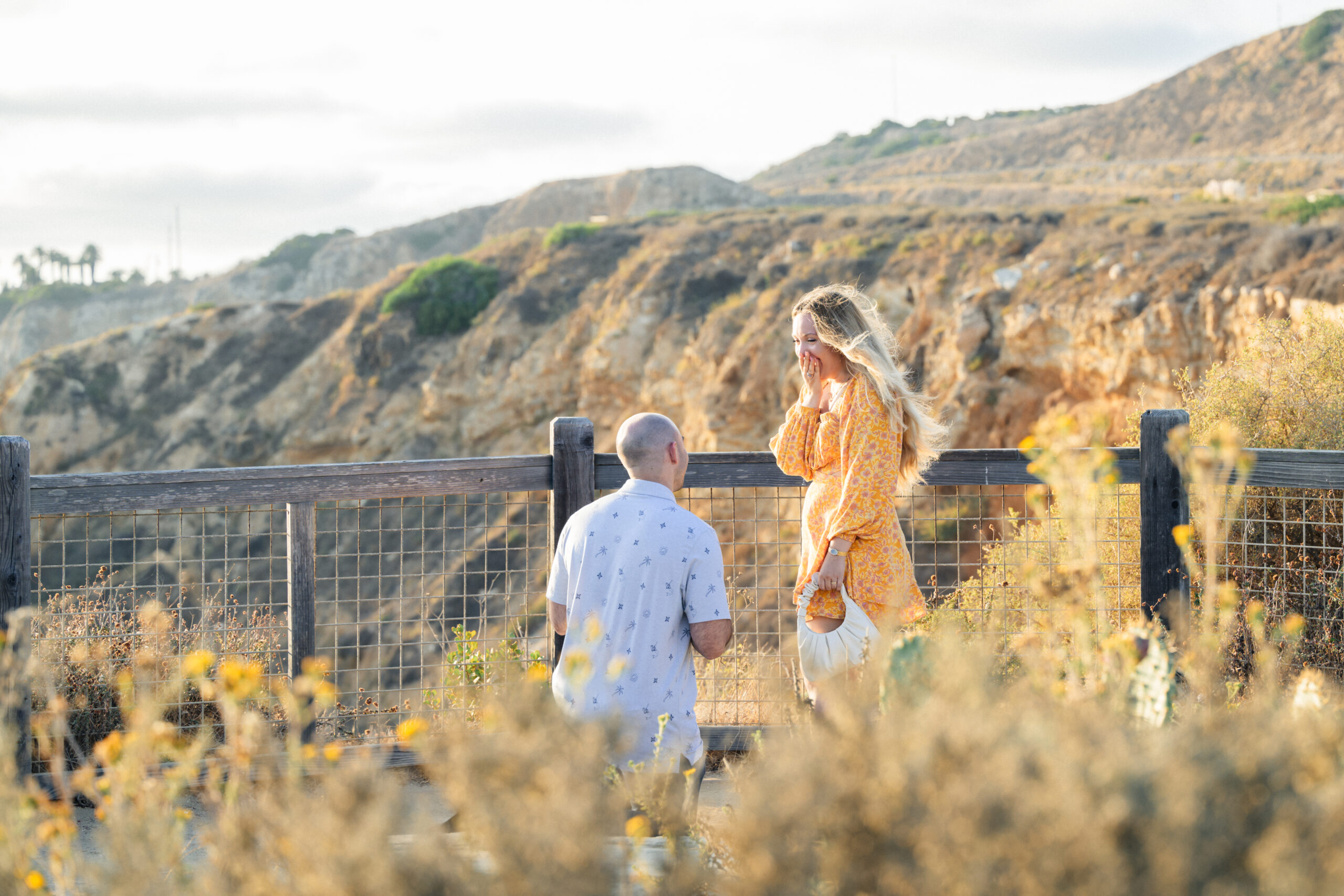 Sunset proposal overlooking Palos Verdes Peninsula