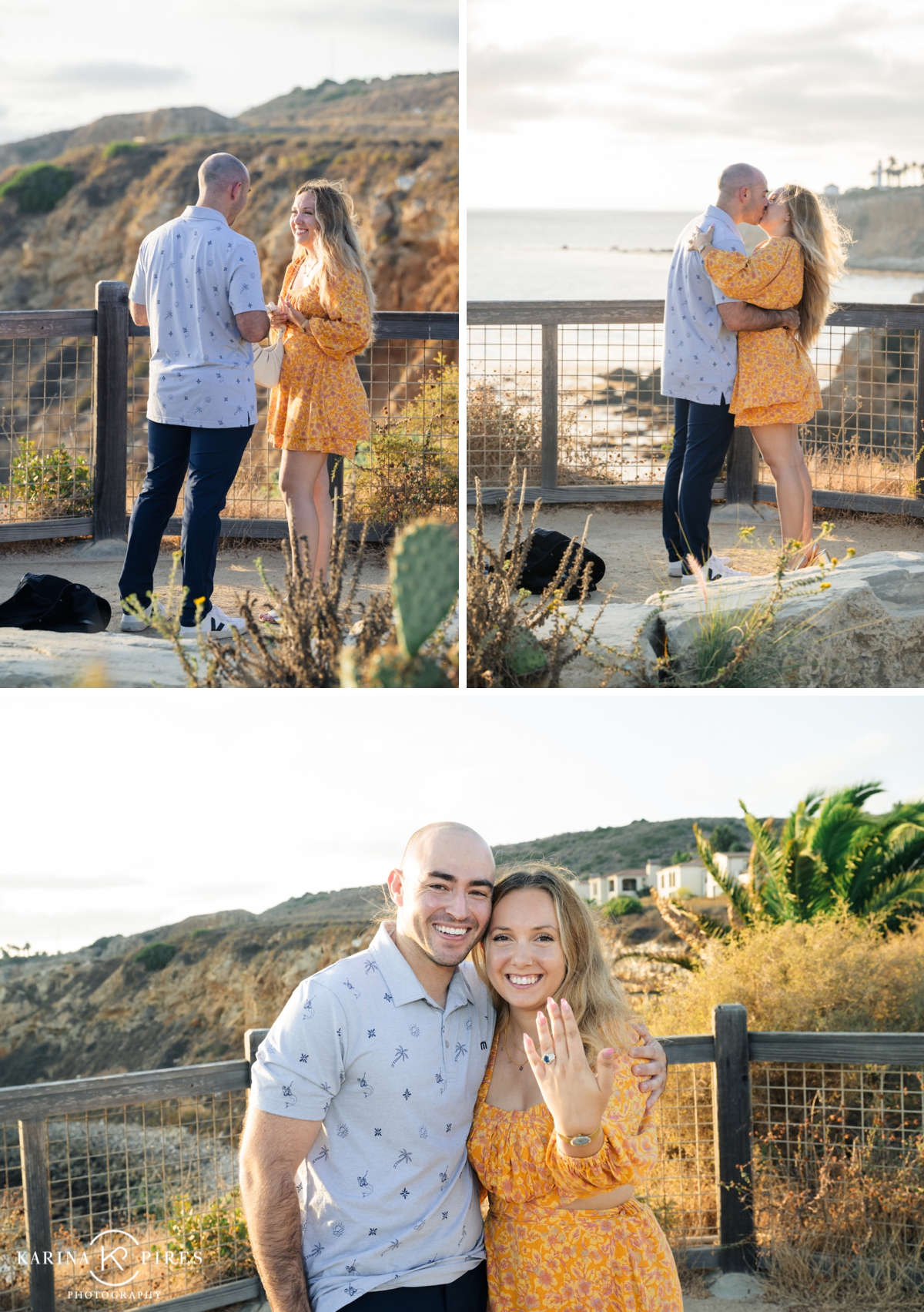 Images of a ma getting down on one knee to propose