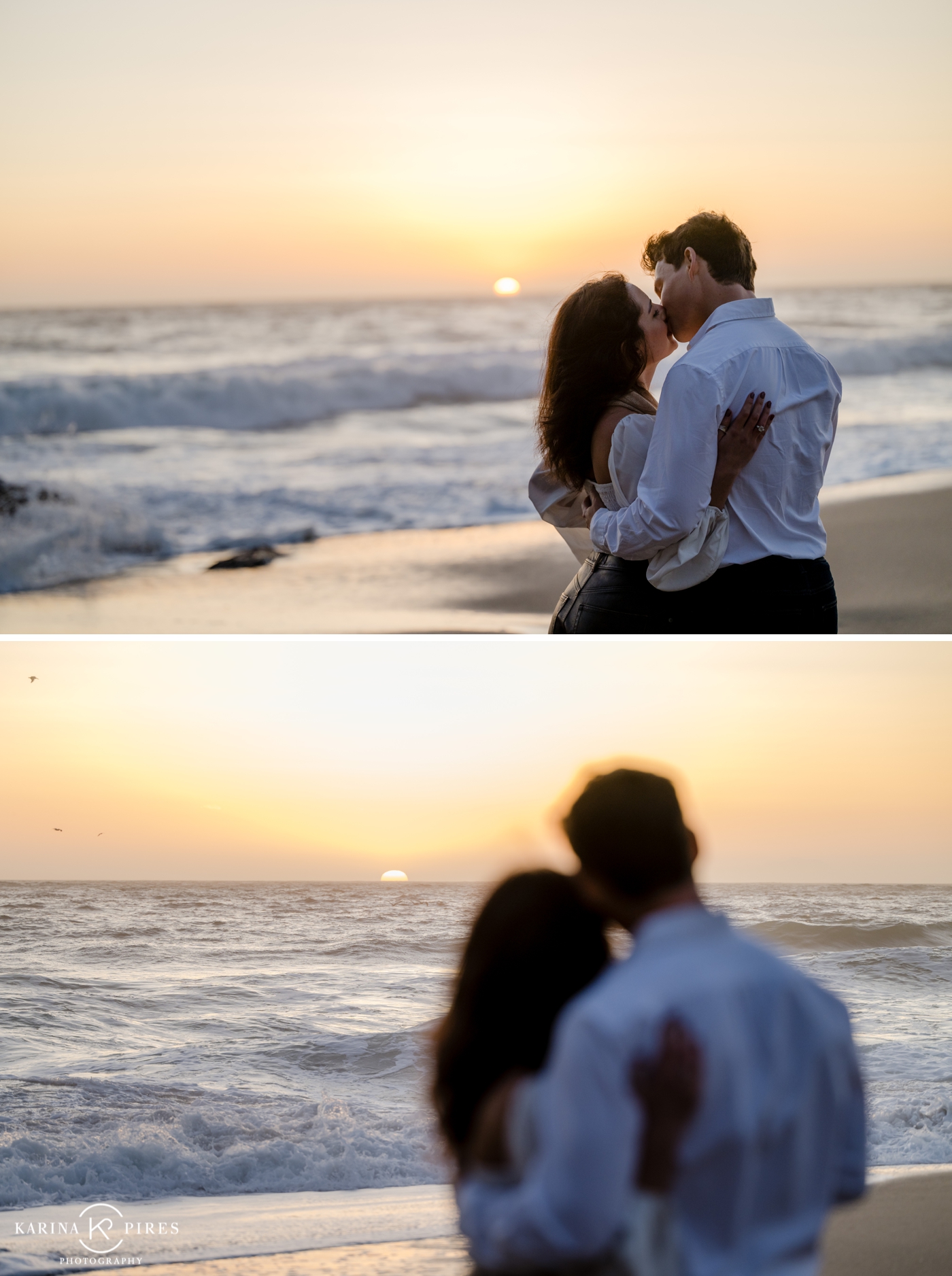 Sunset proposal session in Malibu
