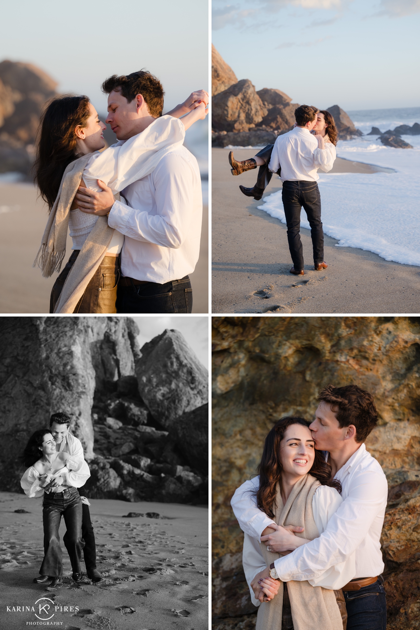 Sunset proposal and engagement session in Malibu at Point Dume Beach