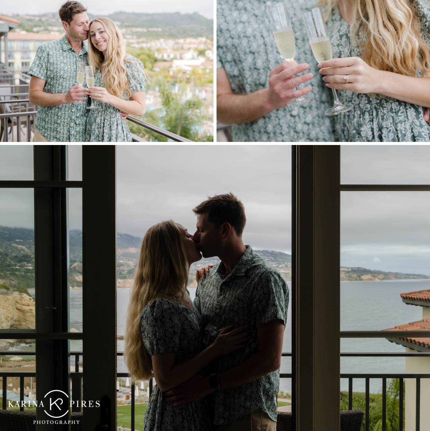 Post proposal photo session at Terranea Resort 