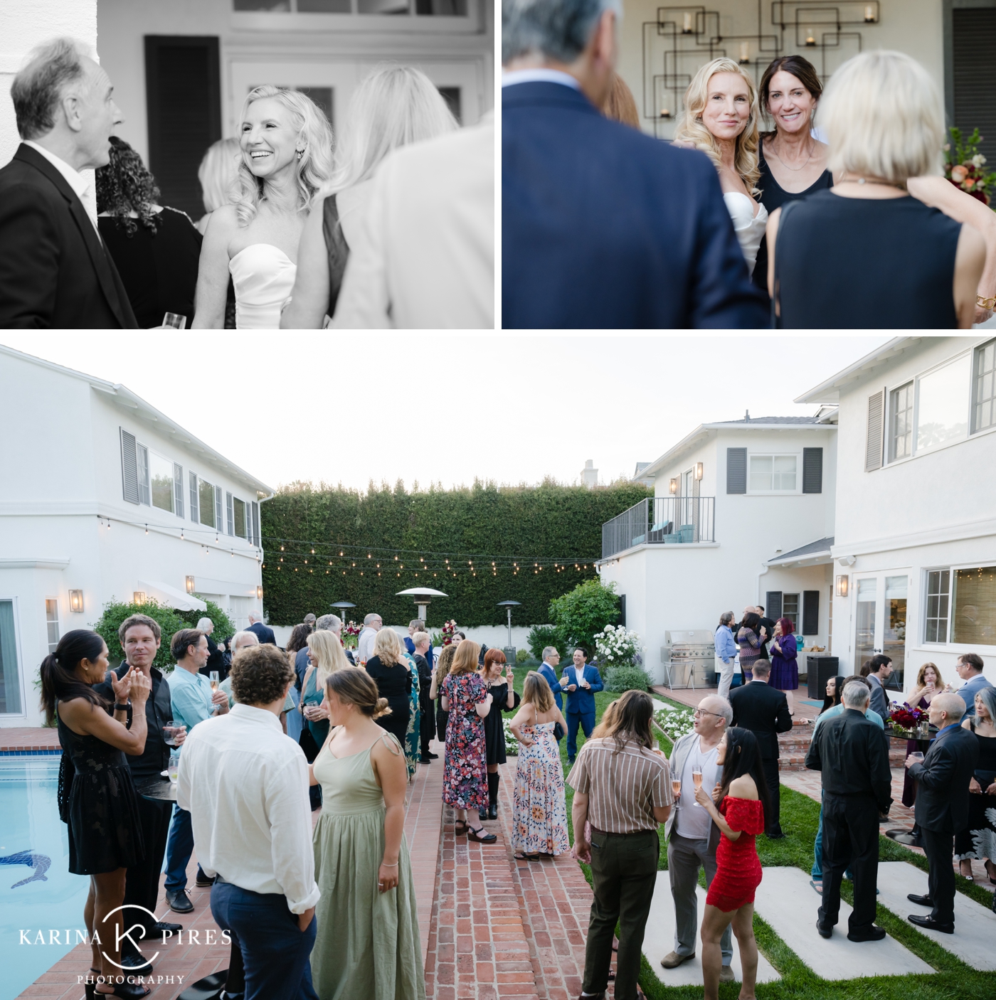 Backyard wedding reception in Beverly Hills, for an intimate wedding