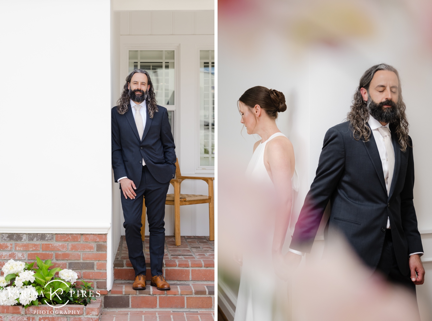 First touch before a wedding in Hollywood, California 
