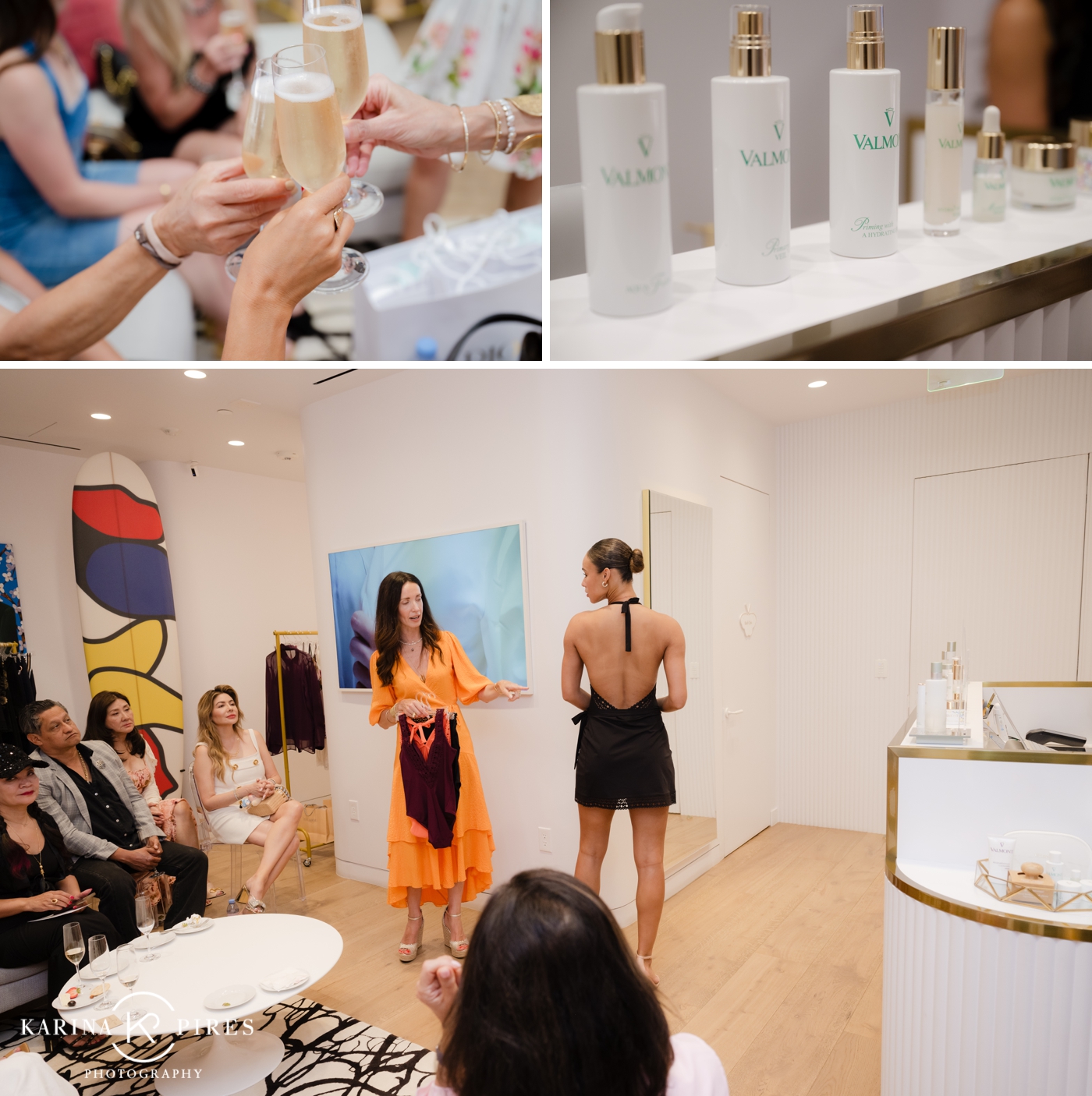 LA Models showcasing the new Lise Charmel swimwear line on the rooftop patio during the afternoon style presentation.