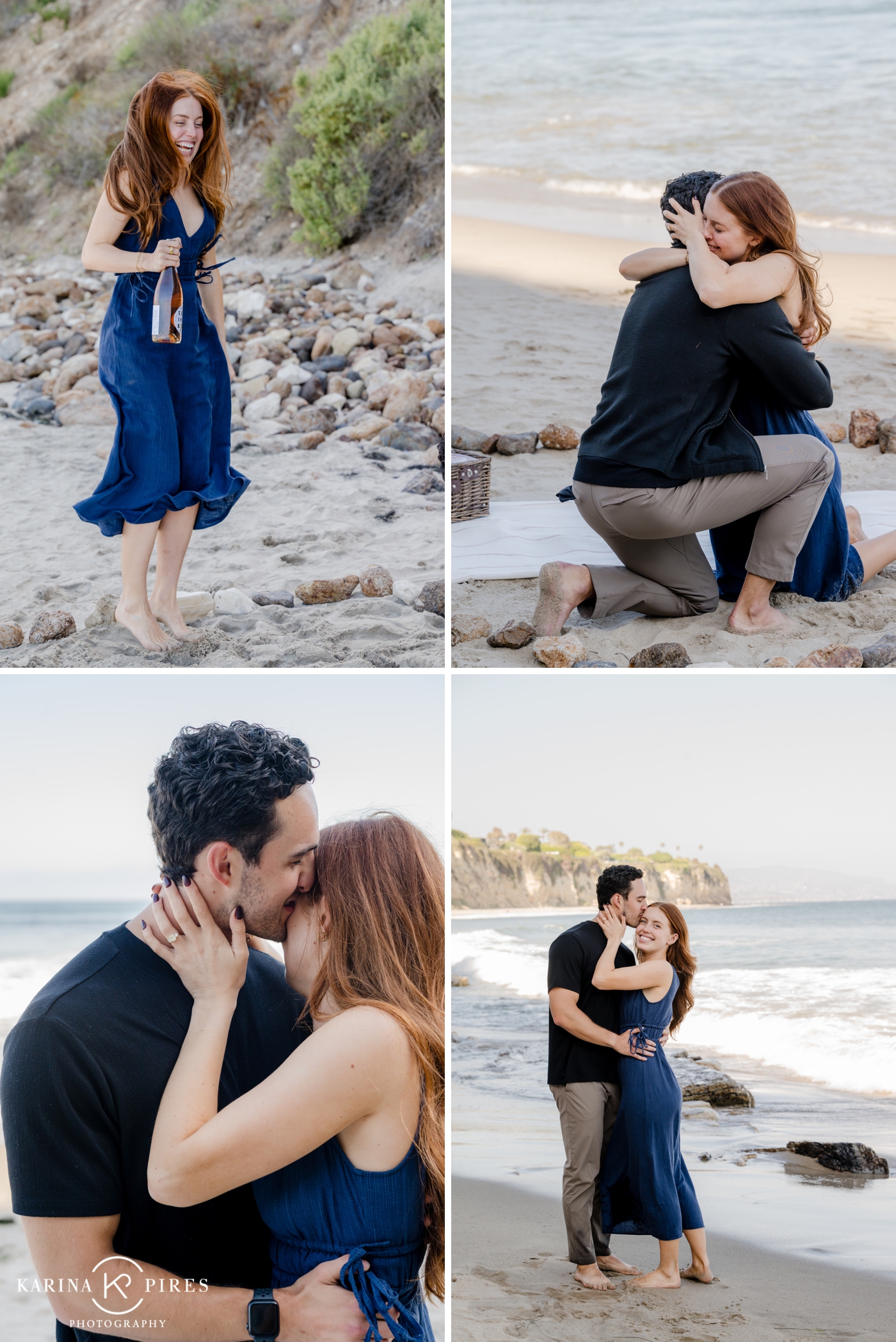 Couples pictures on Point Dume Beach in Los Angeles