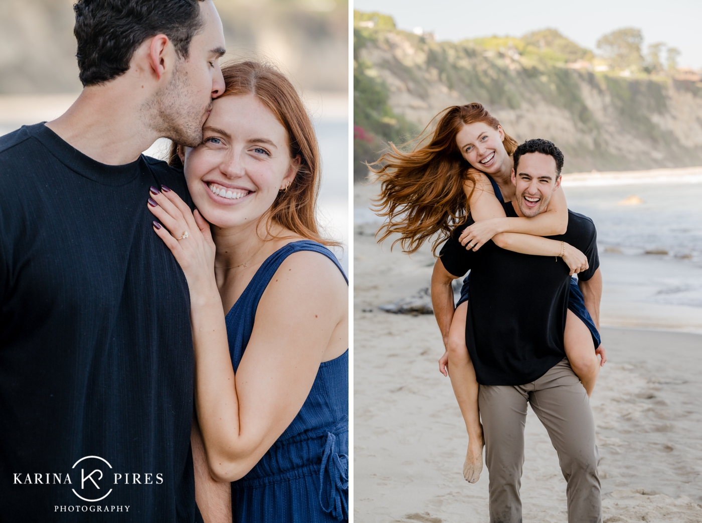 Couples pictures on Point Dume Beach in Los Angeles