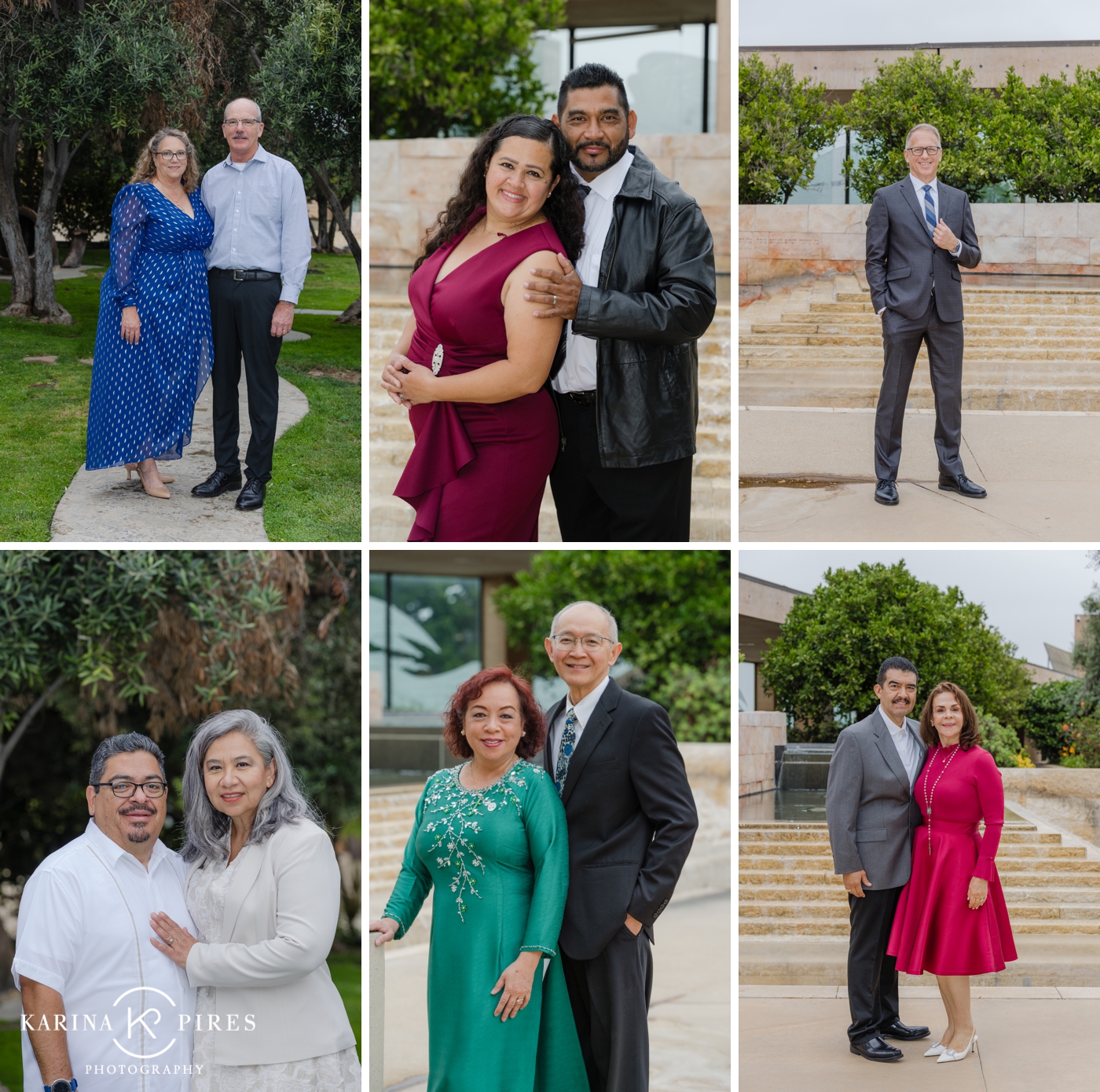Pre event portraits in Los Angeles, outside of Cathedral of Our Lady of the Angels