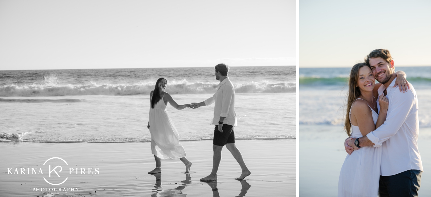 Golden hour engagement session on Manhattan Beach