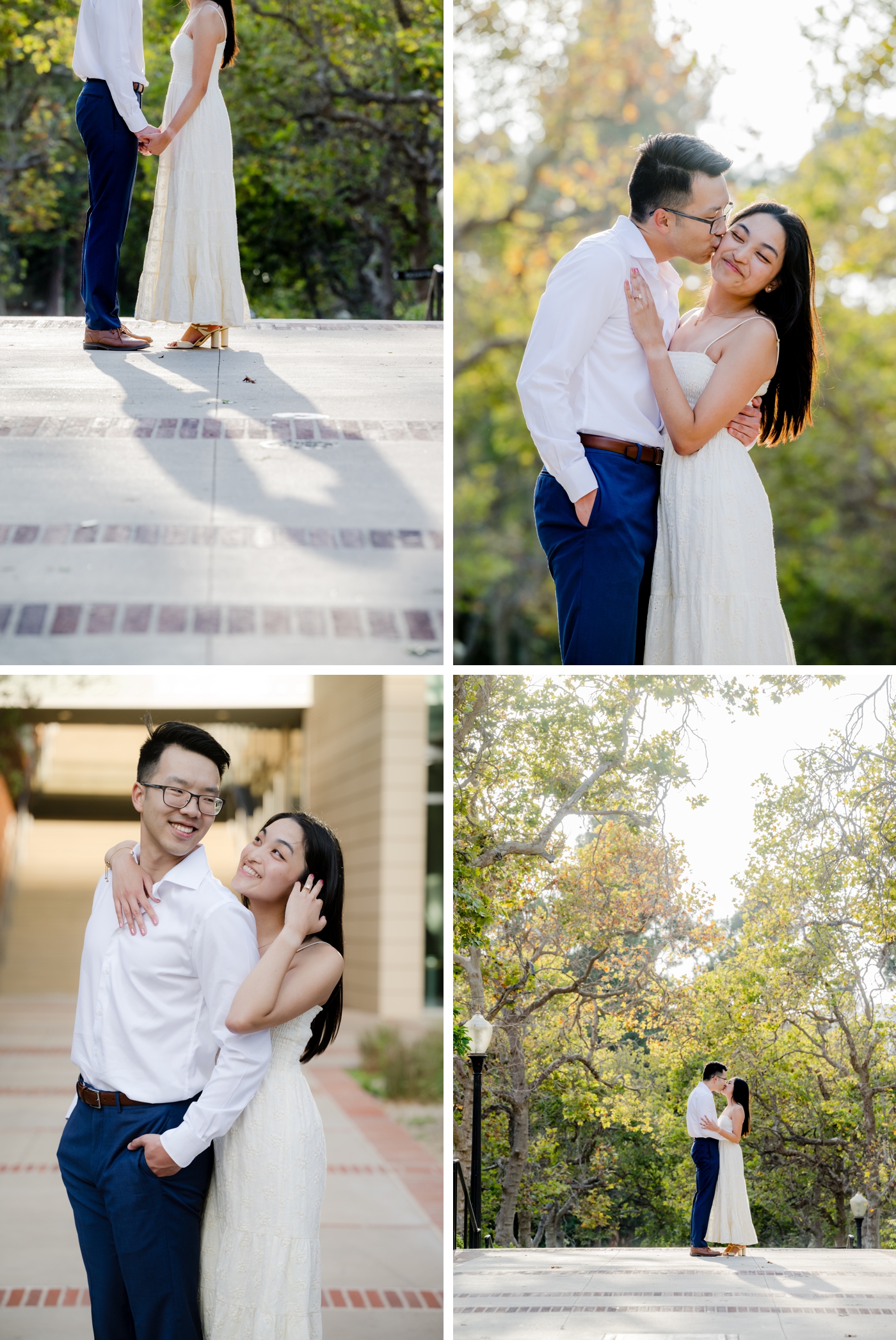 Golden hour proposal pictures on the UCLA campus