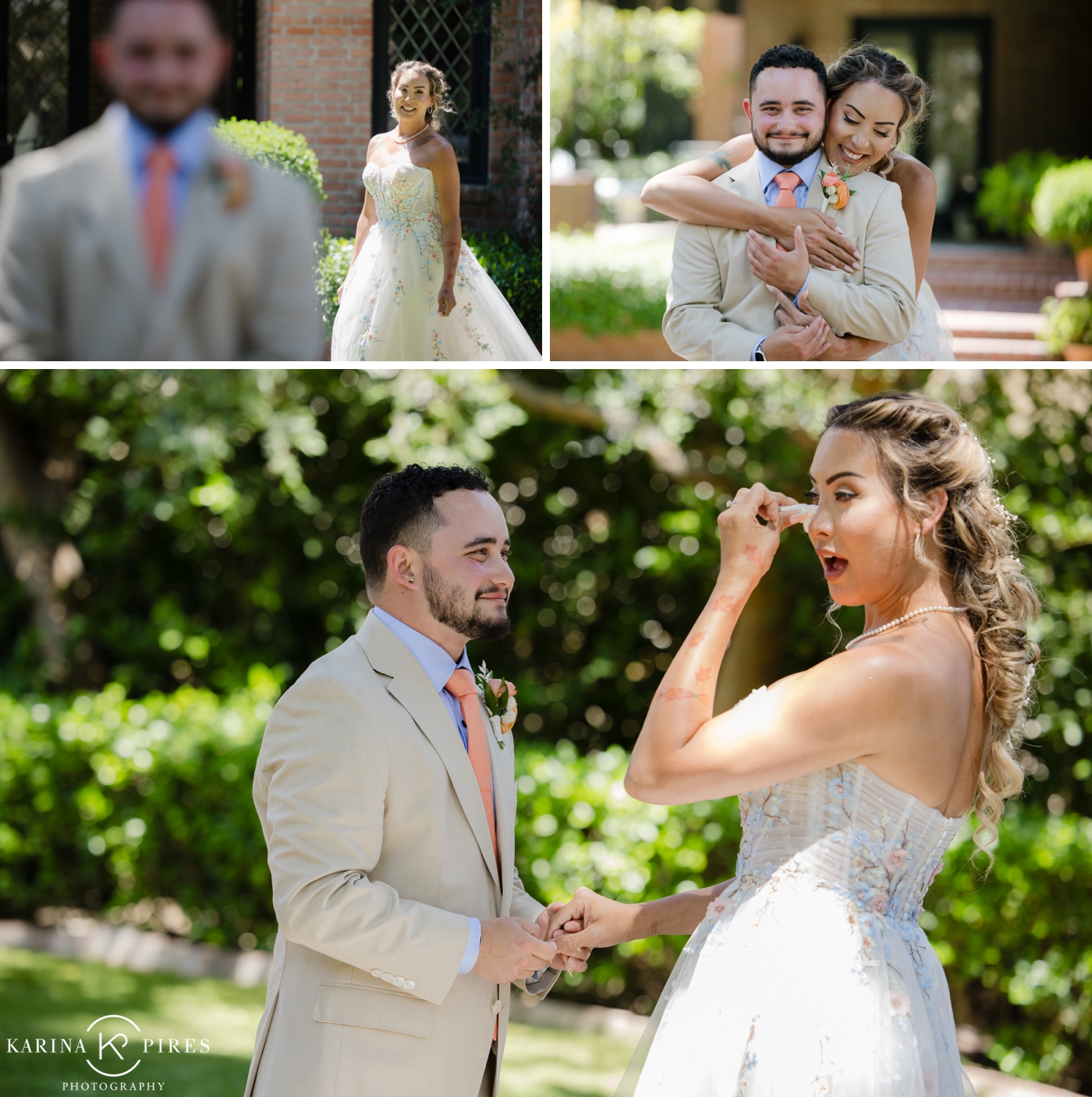 A first look before an intimate wedding in Los Angeles
