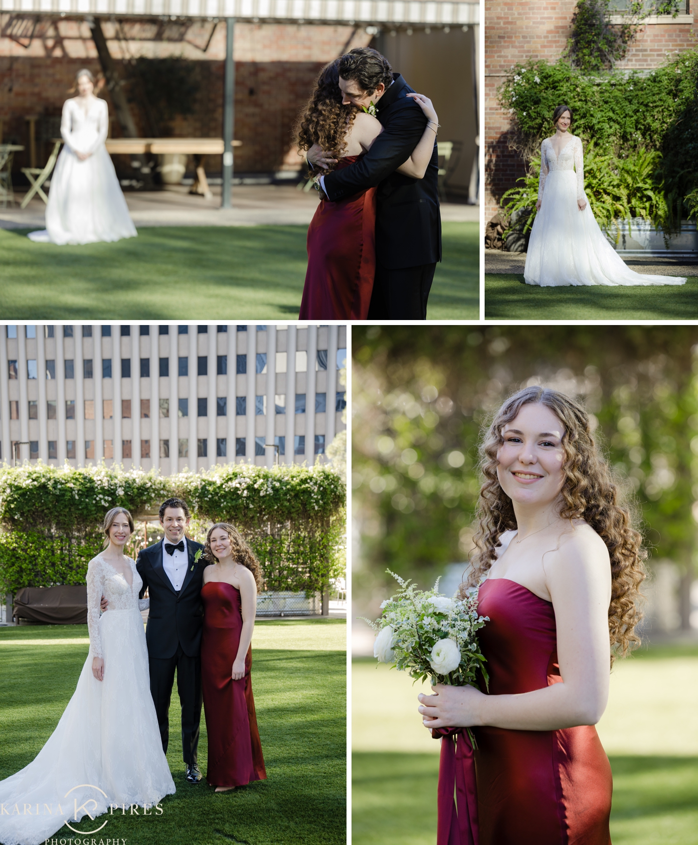 A father daughter first look on a wedding day in Los Angeles