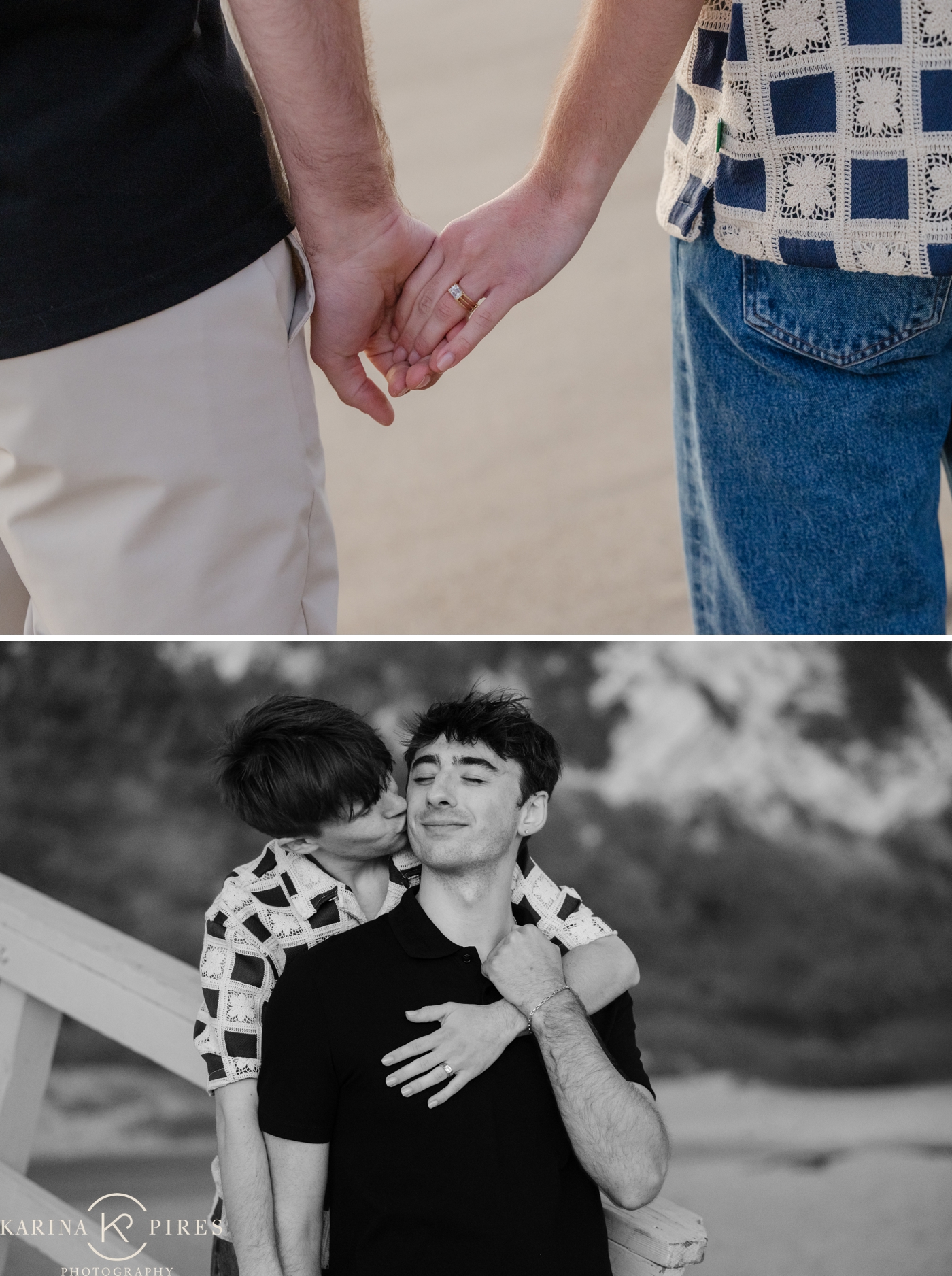 Golden hour post proposal pictures and engagement session on the beach in Los Angeles